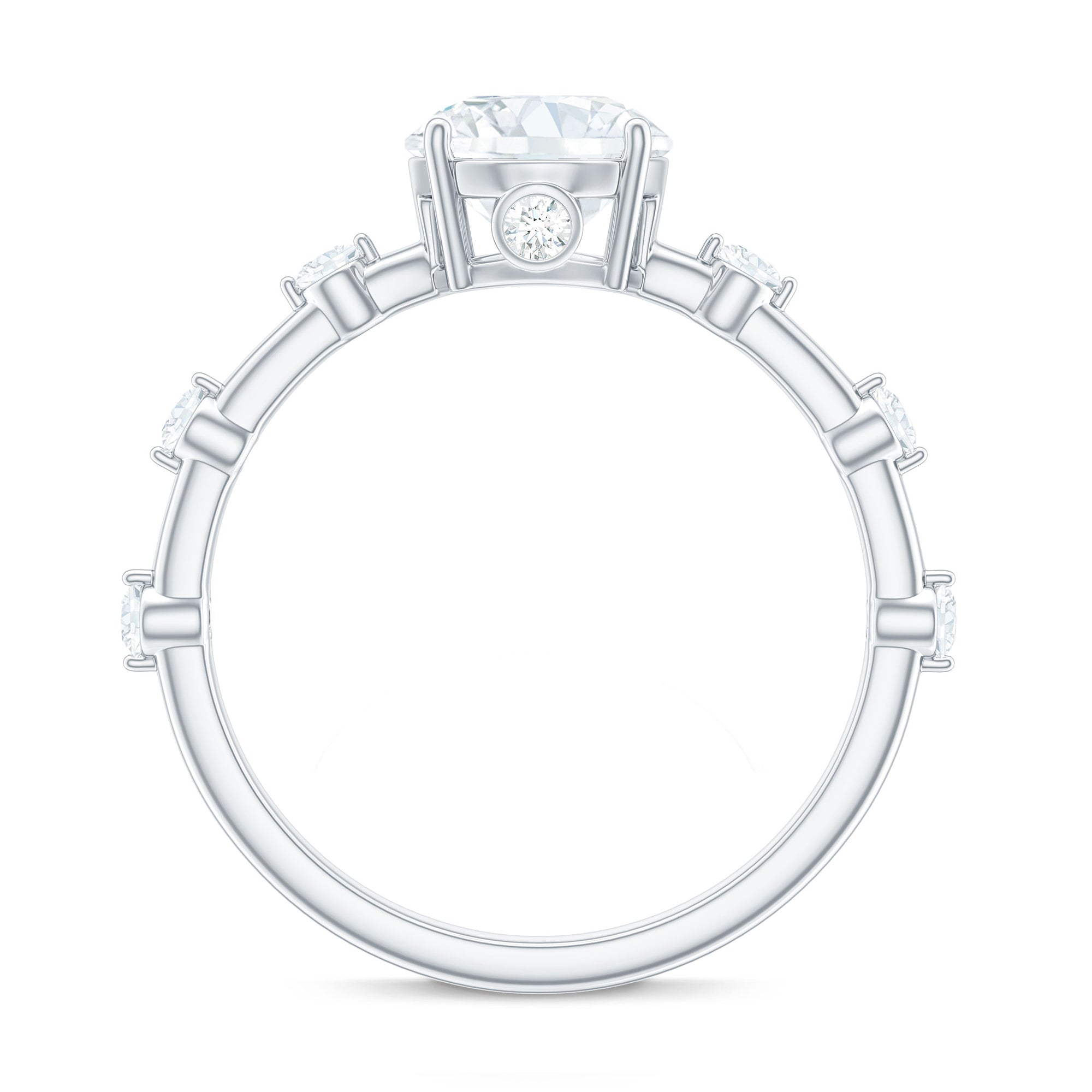 Rosec Jewels-Round Brilliant Cut Lab Grown Diamond Traditional Engagement Ring