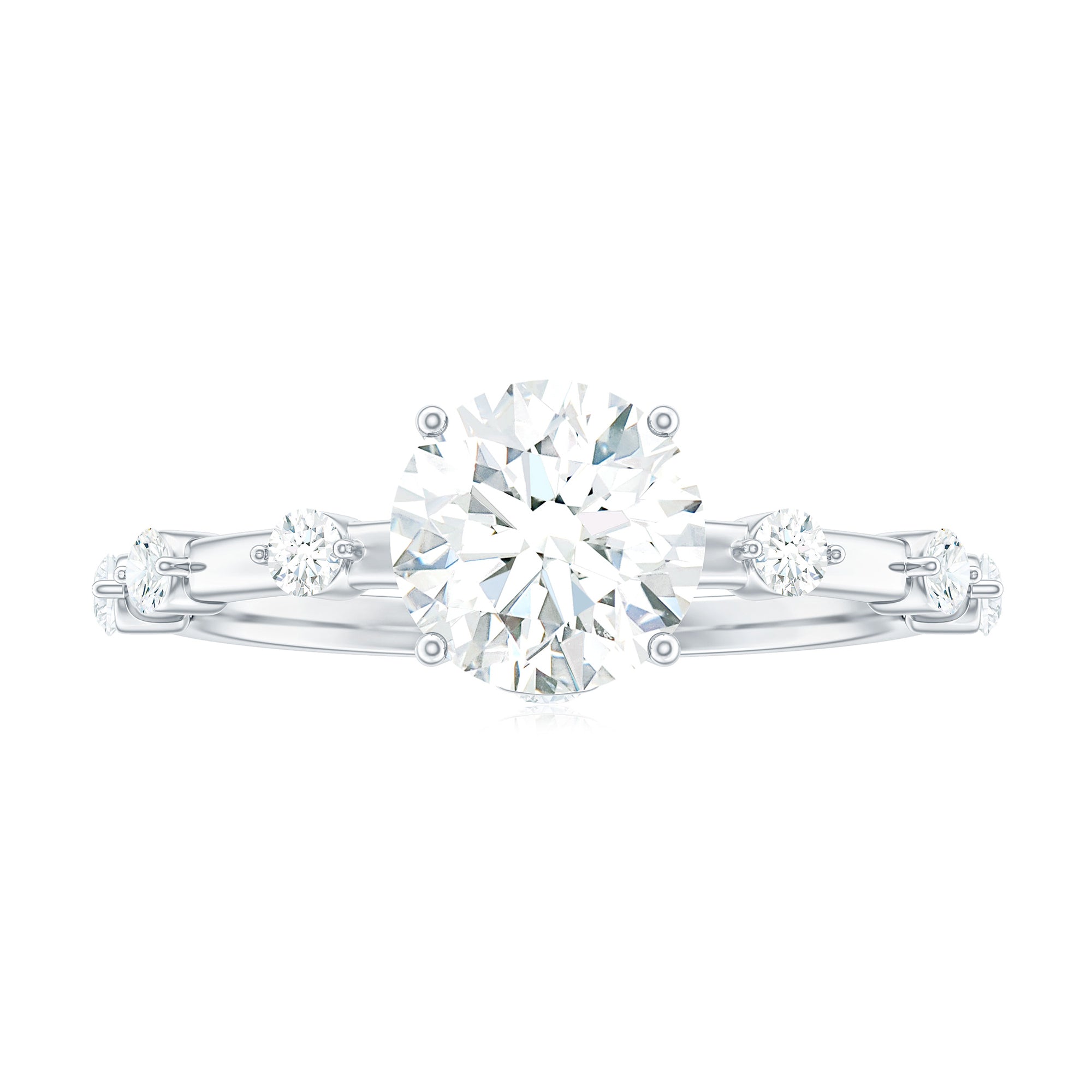 Rosec Jewels-Round Brilliant Cut Lab Grown Diamond Traditional Engagement Ring