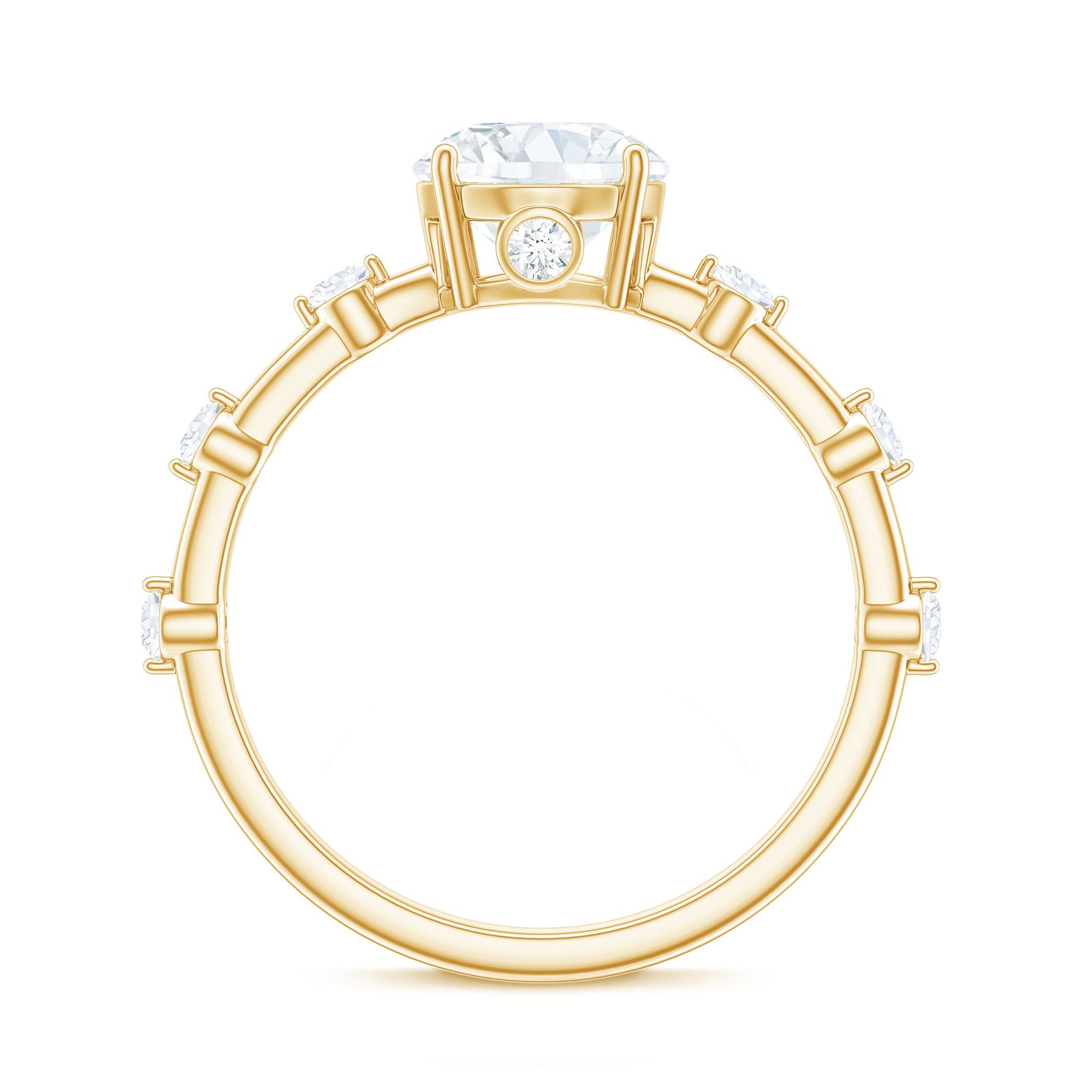 Rosec Jewels-Round Brilliant Cut Lab Grown Diamond Traditional Engagement Ring