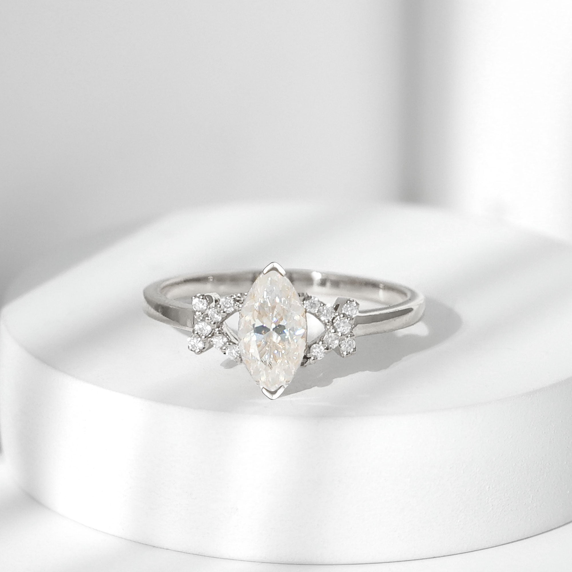 Lab Grown Diamond 5X10 MM Marquise Engagement Ring Lab - ( EF-VS ) - Rosec Jewels