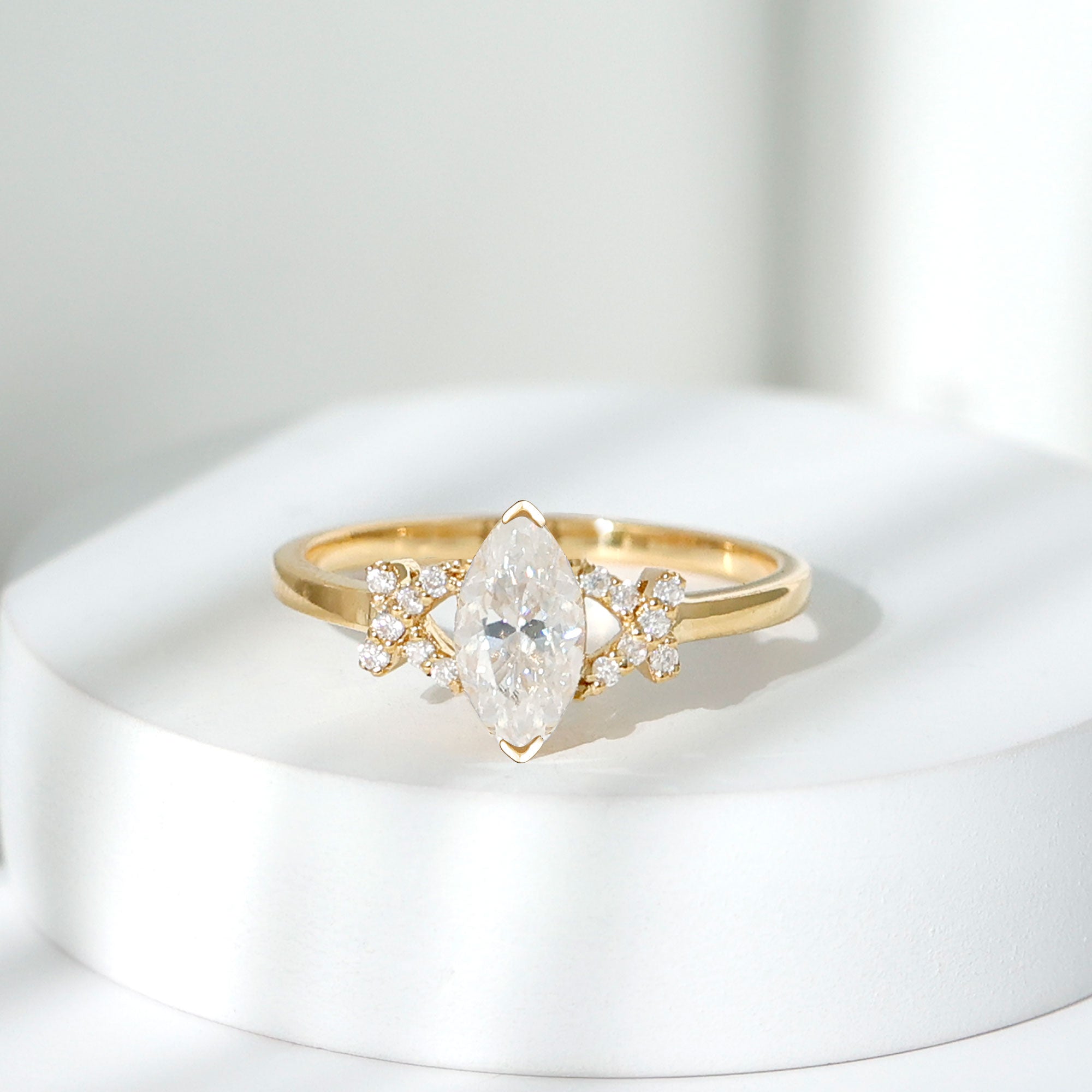 Lab Grown Diamond 5X10 MM Marquise Engagement Ring Lab - ( EF-VS ) - Rosec Jewels
