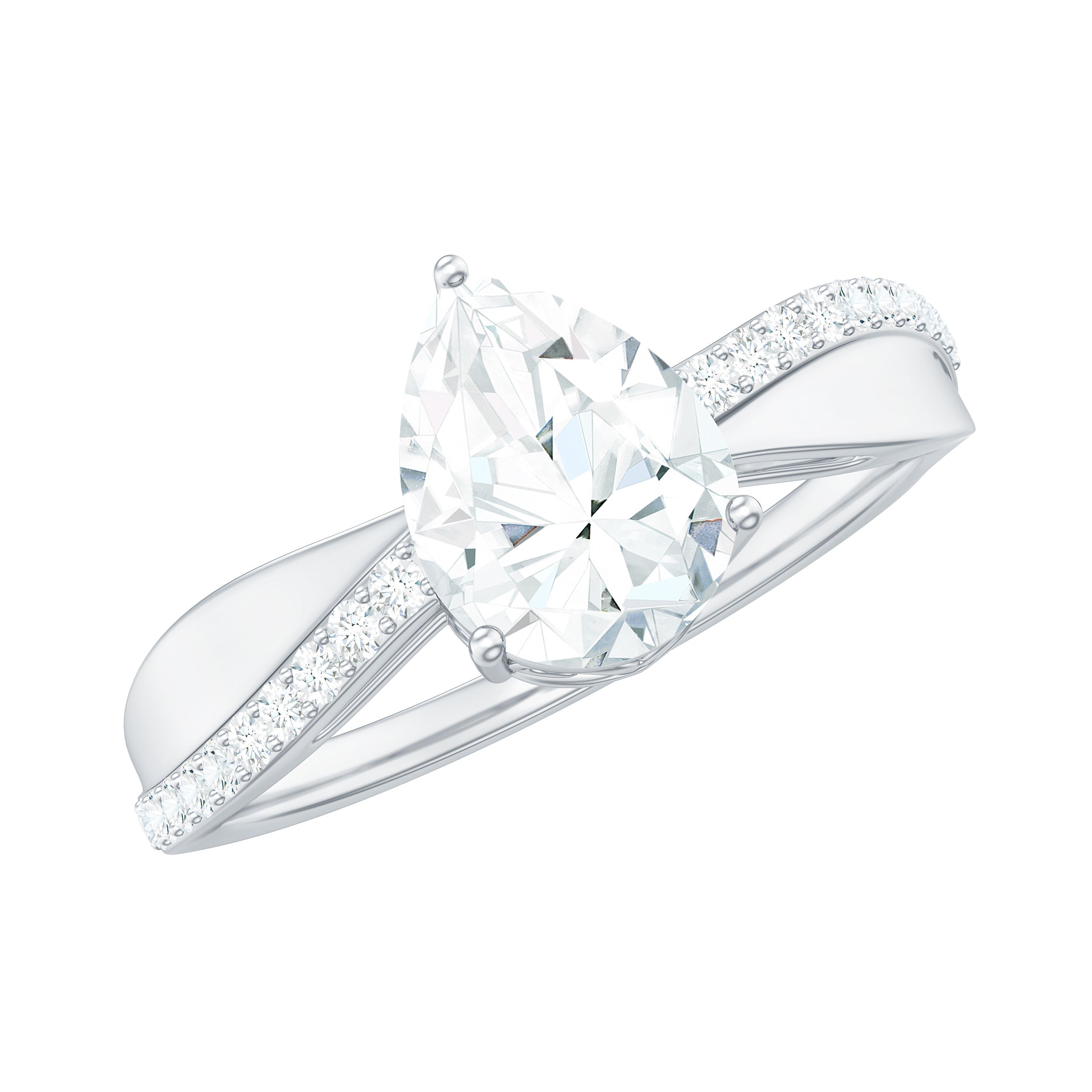 Rosec Jewels-Pear Cut Diamond Classic Engagement Ring