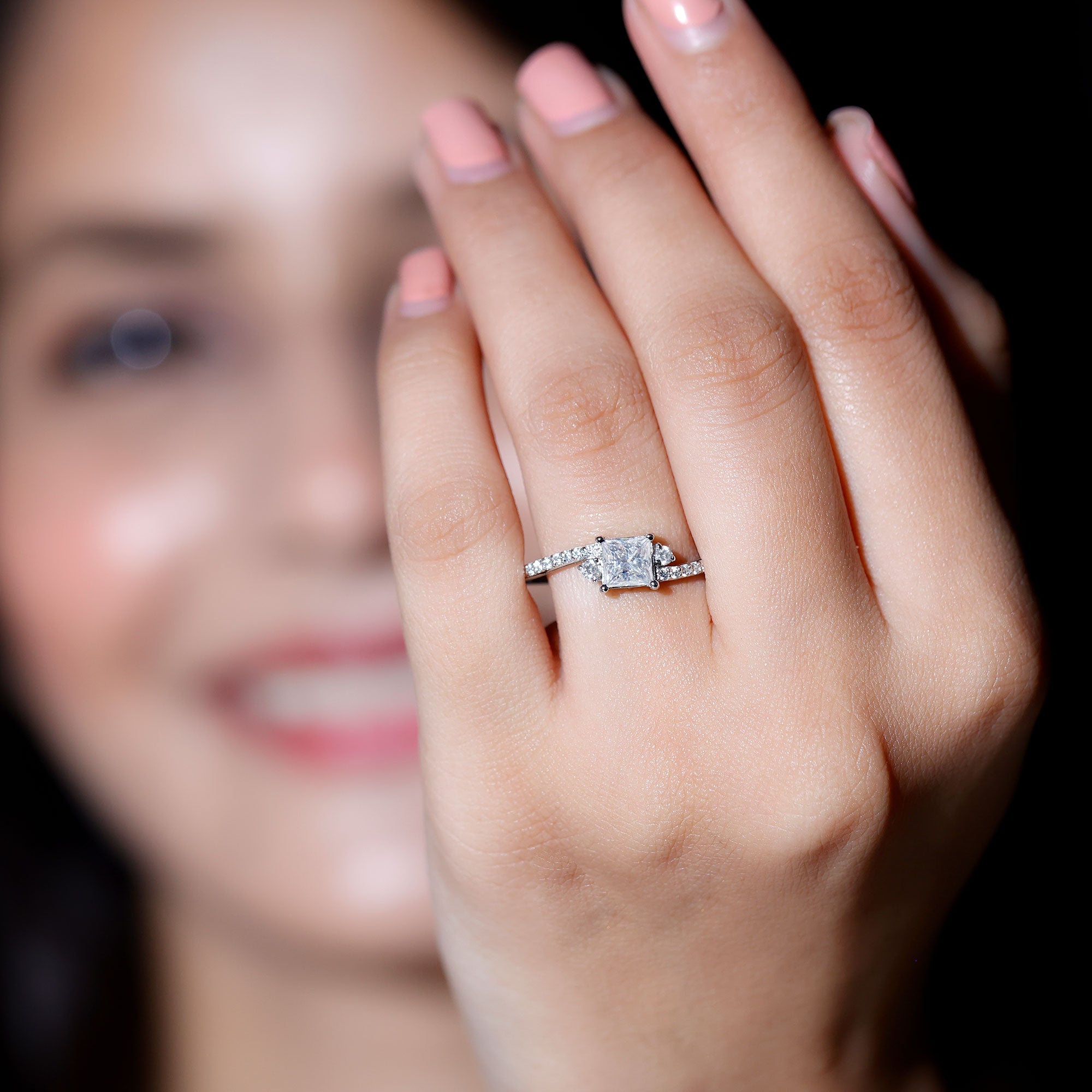 Certified Lab Grown Diamond Promise Engagement Ring Lab - ( EF-VS ) - Rosec Jewels