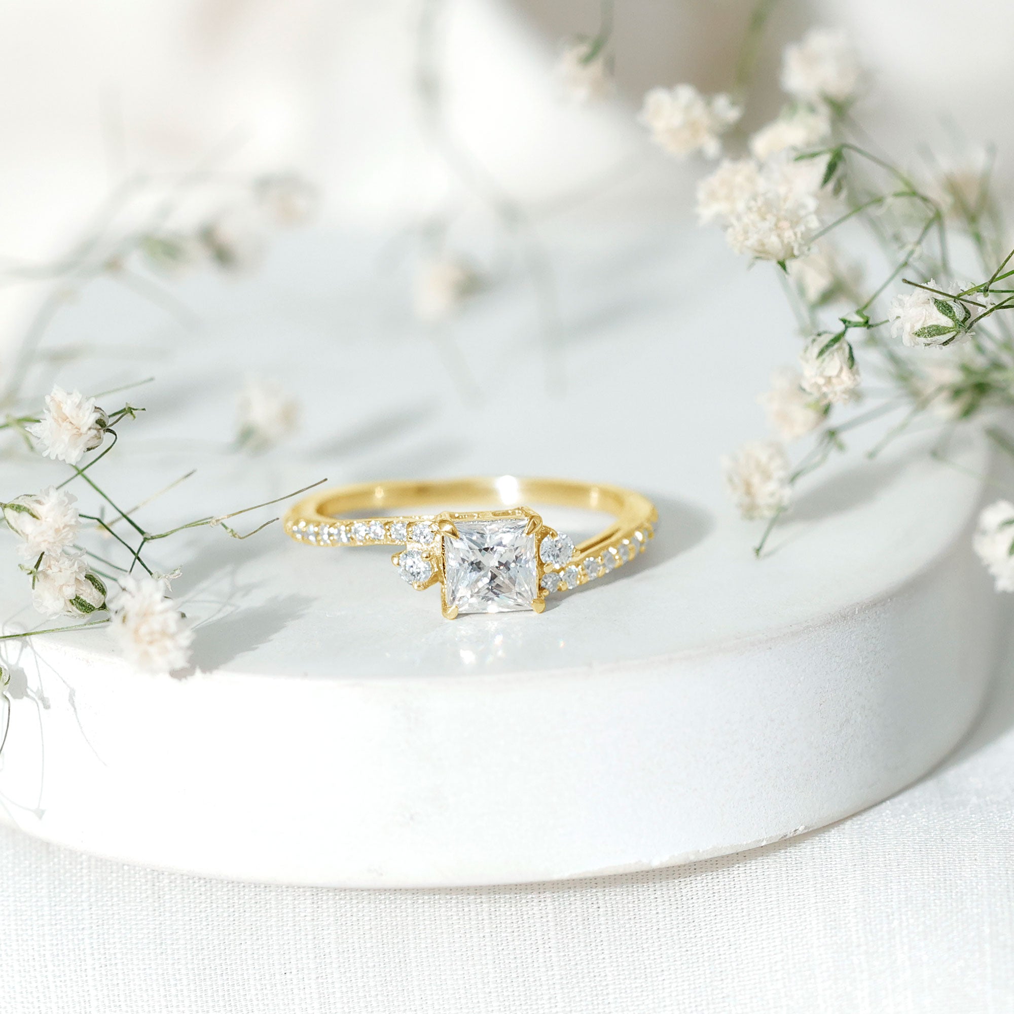 Certified Lab Grown Diamond Promise Engagement Ring Lab - ( EF-VS ) - Rosec Jewels