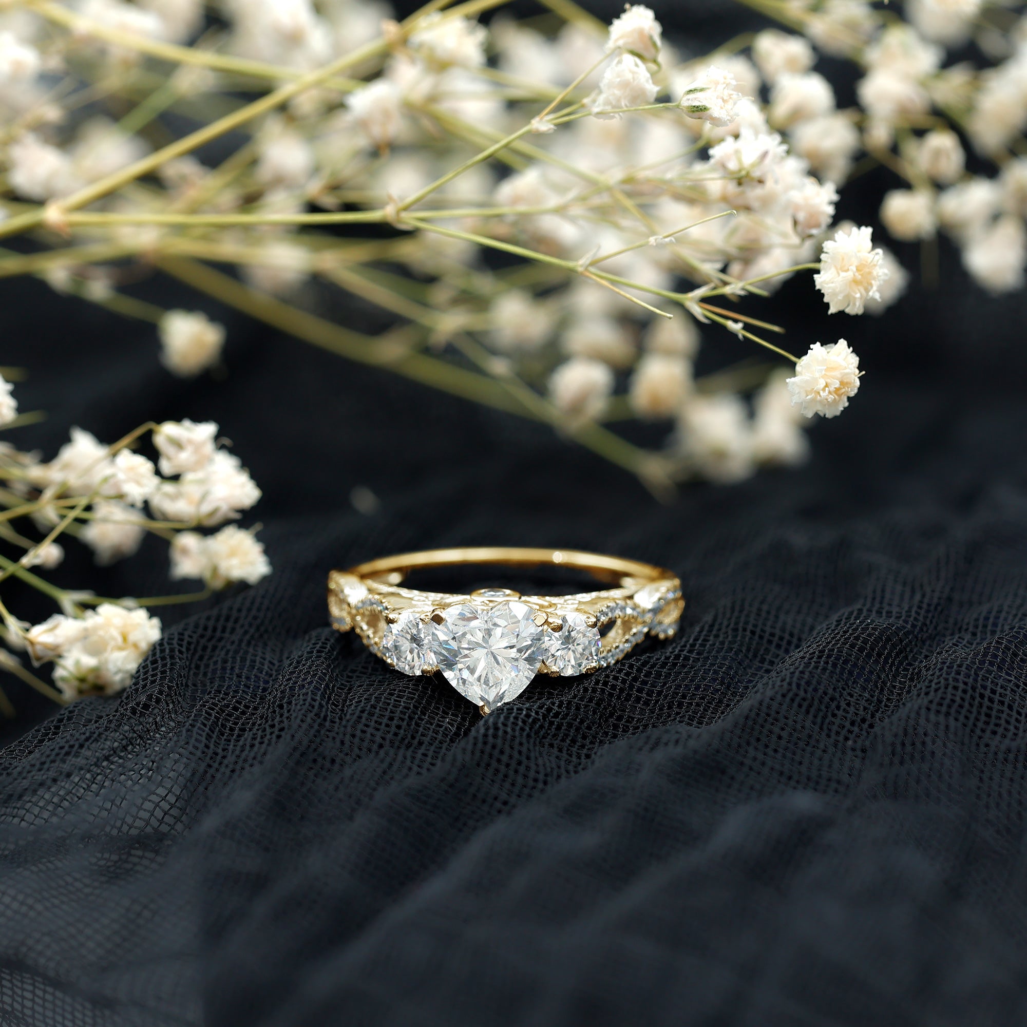 Certified 7 MM Lab Grown Diamond Heart Shaped Engagement Ring Lab - ( EF-VS ) - Rosec Jewels