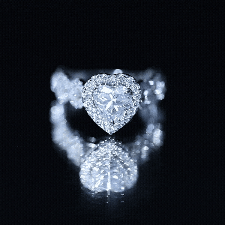 Vintage Inspired Lab Grown Diamond Heart Engagement Ring For Her Lab - ( EF-VS ) - Rosec Jewels