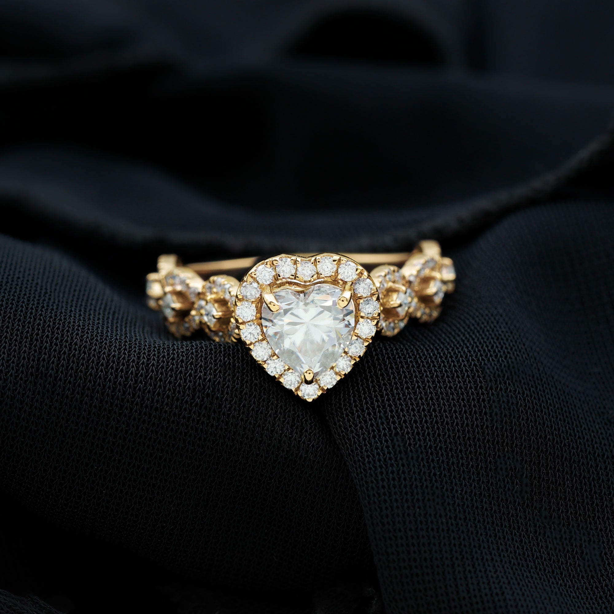Vintage Inspired Lab Grown Diamond Heart Engagement Ring For Her Lab - ( EF-VS ) - Rosec Jewels