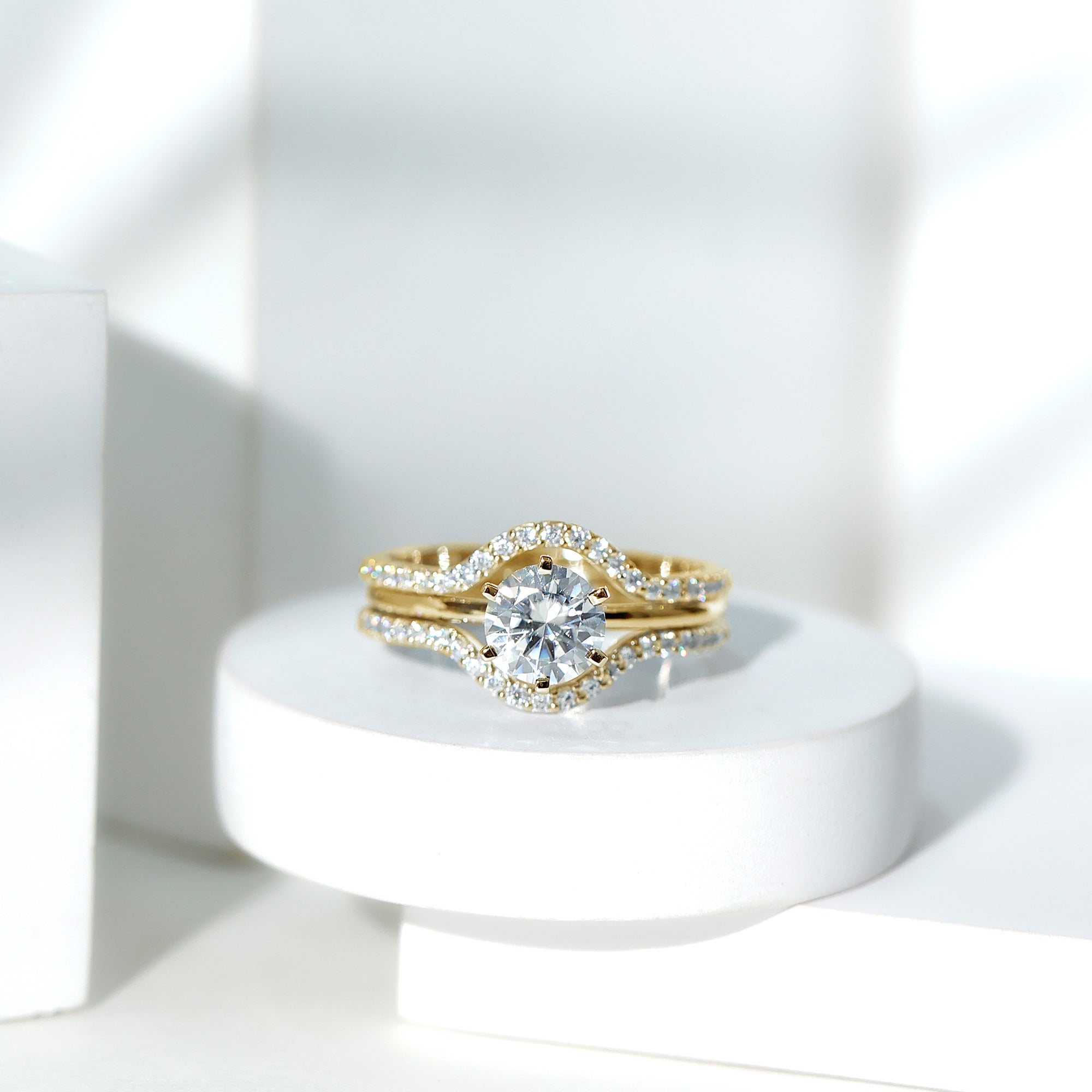 Rosec Jewels-Lab Created Diamond Engagement Ring with Ring Guard