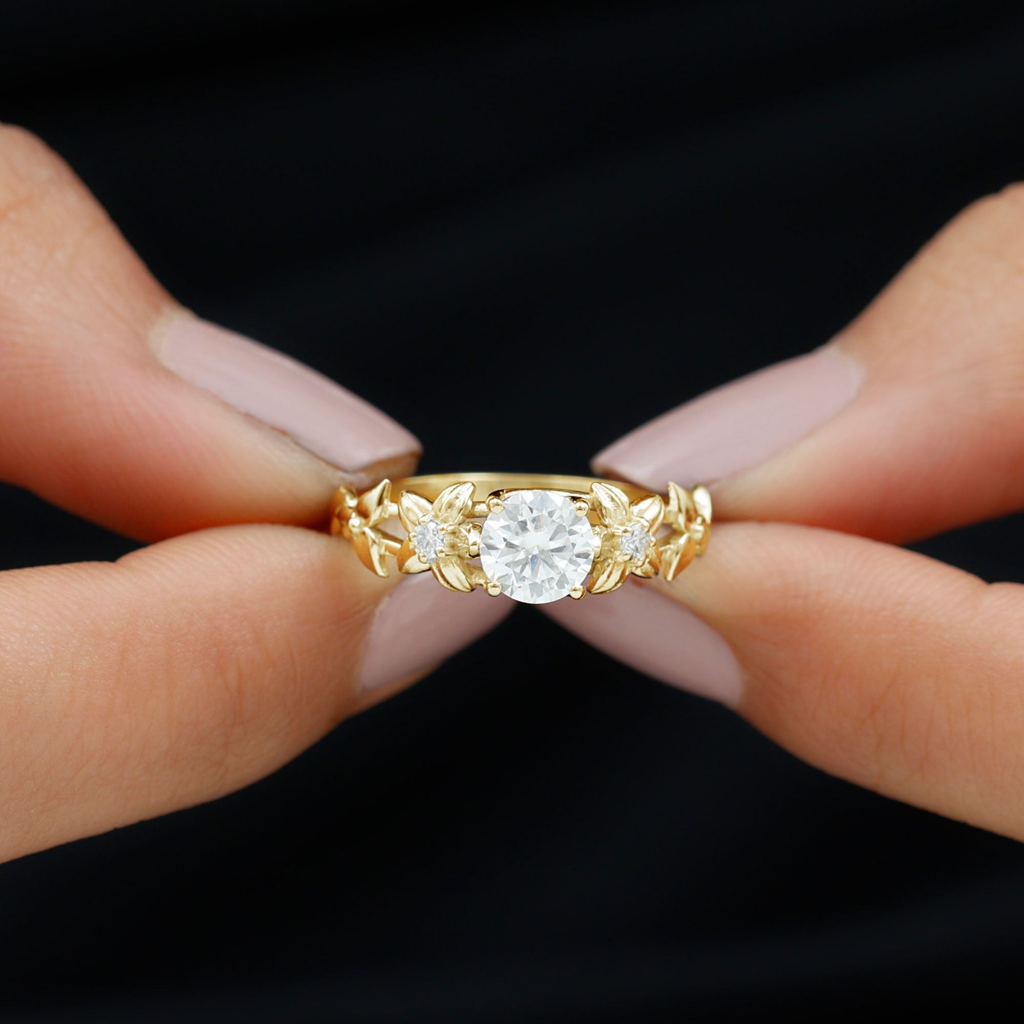 Rosec Jewels-Certified 1 Ct Lab Grown Diamond Nature Engagement Ring