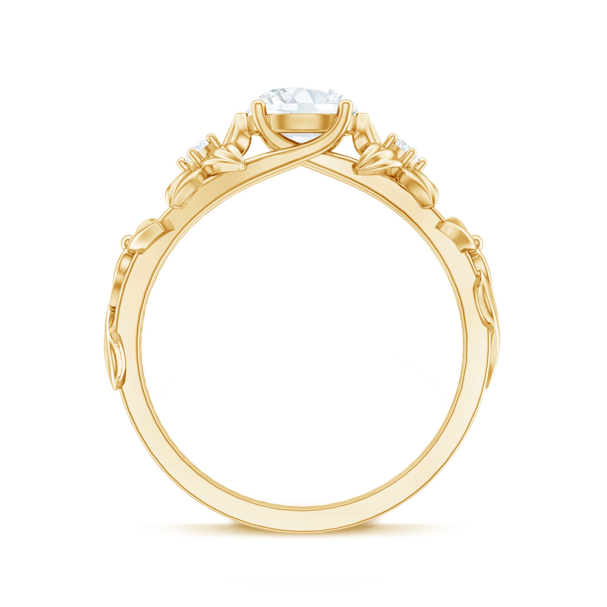 Certified 1 Ct Lab Grown Diamond Nature Engagement Ring Lab - ( EF-VS ) - Rosec Jewels