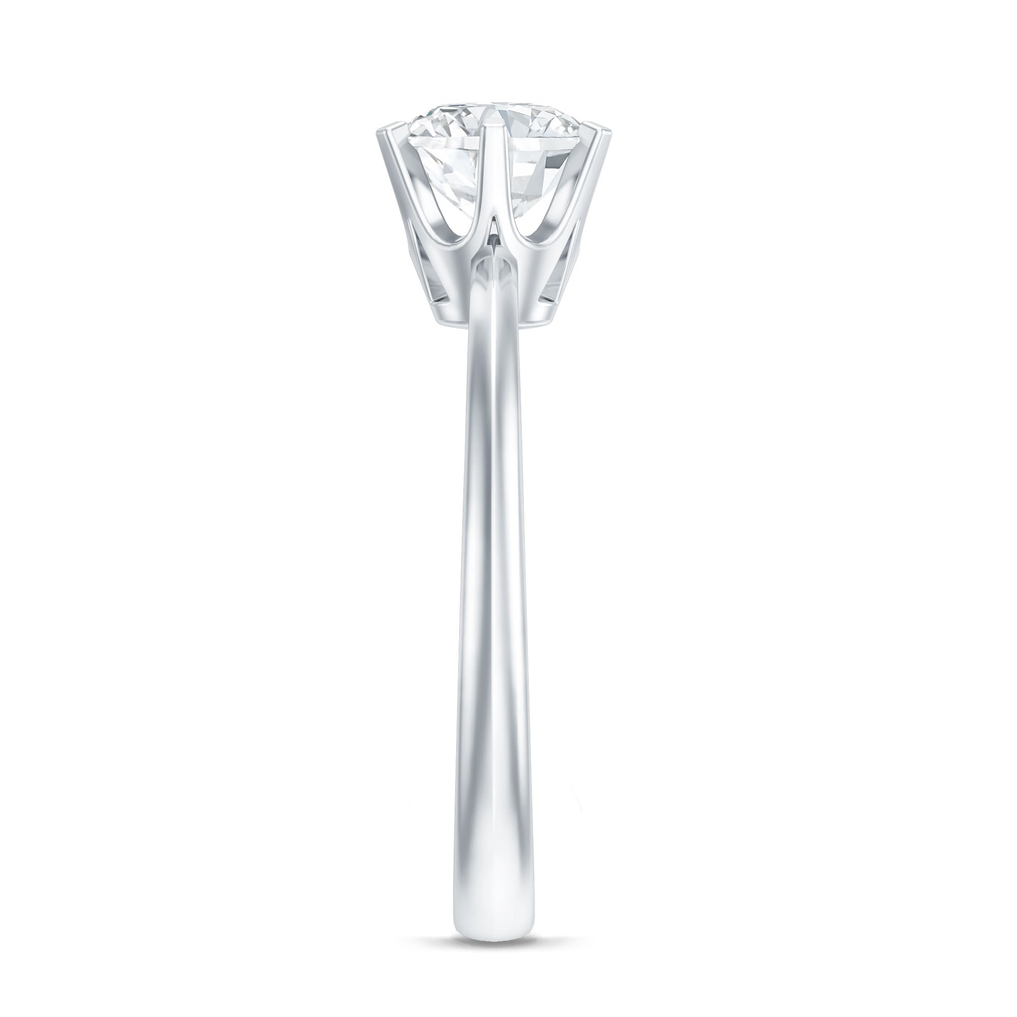 Brilliant Cut Lab Grown Diamond Solitaire Engagement Ring With 6 Prongs Lab - ( EF-VS ) - Rosec Jewels