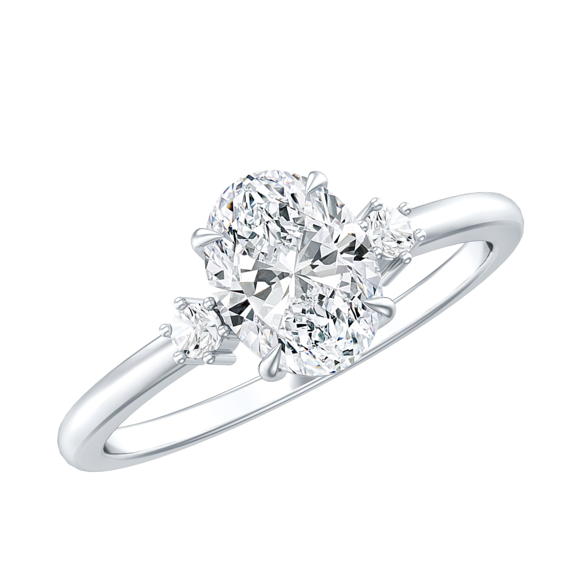 Certified 1 Carat Oval Lab Grown Diamond Engagement Ring for Women