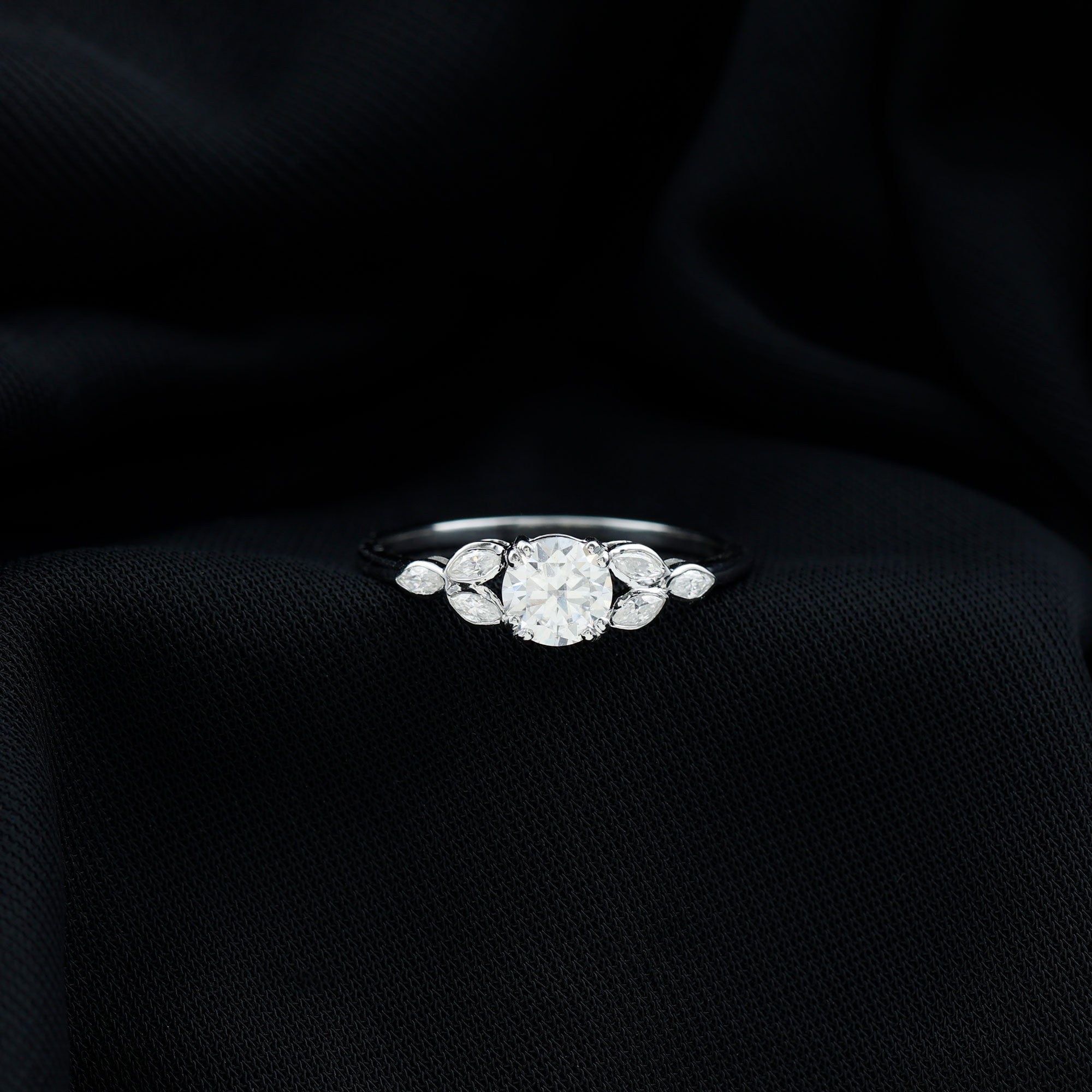 Certified 6 MM Round Diamond Promise Engagement Ring For Her Lab - ( EF-VS ) - Rosec Jewels