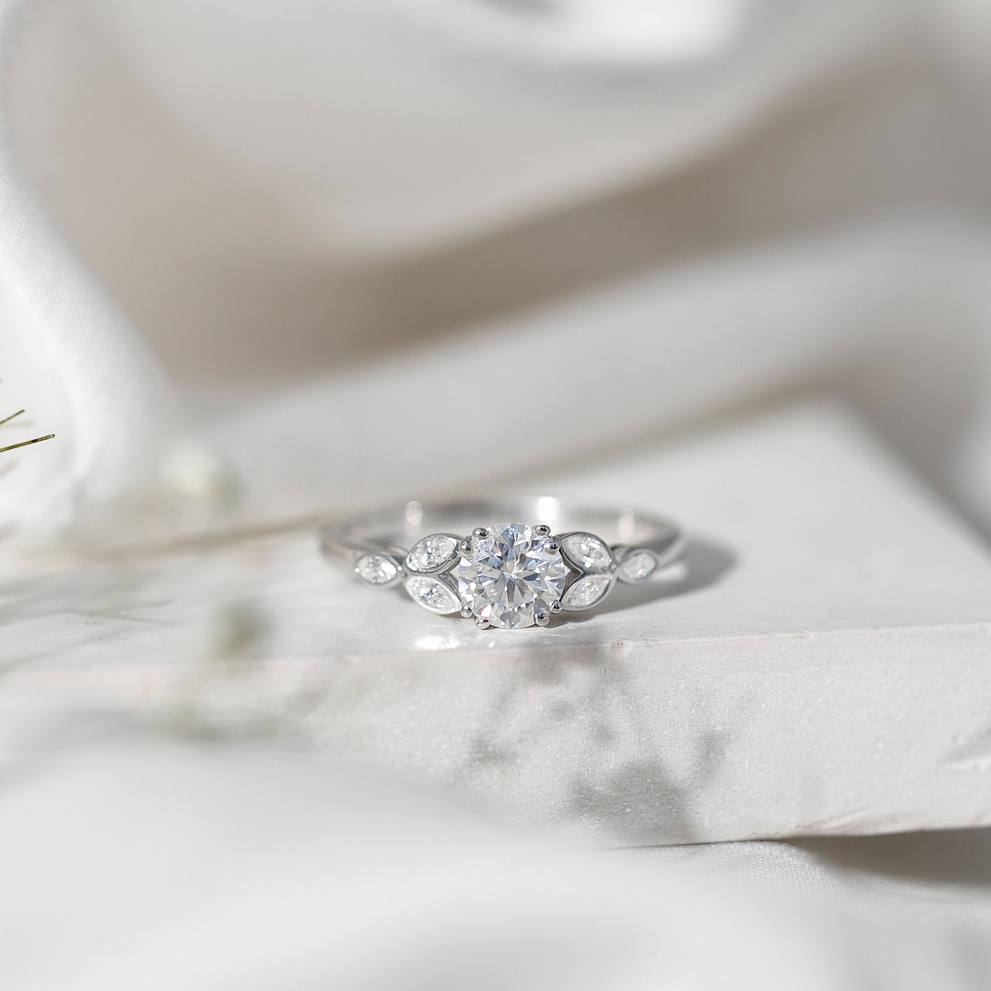 Certified 0.9 Carat Round Diamond Promise Engagement Ring For Her Lab - ( EF-VS ) - Rosec Jewels