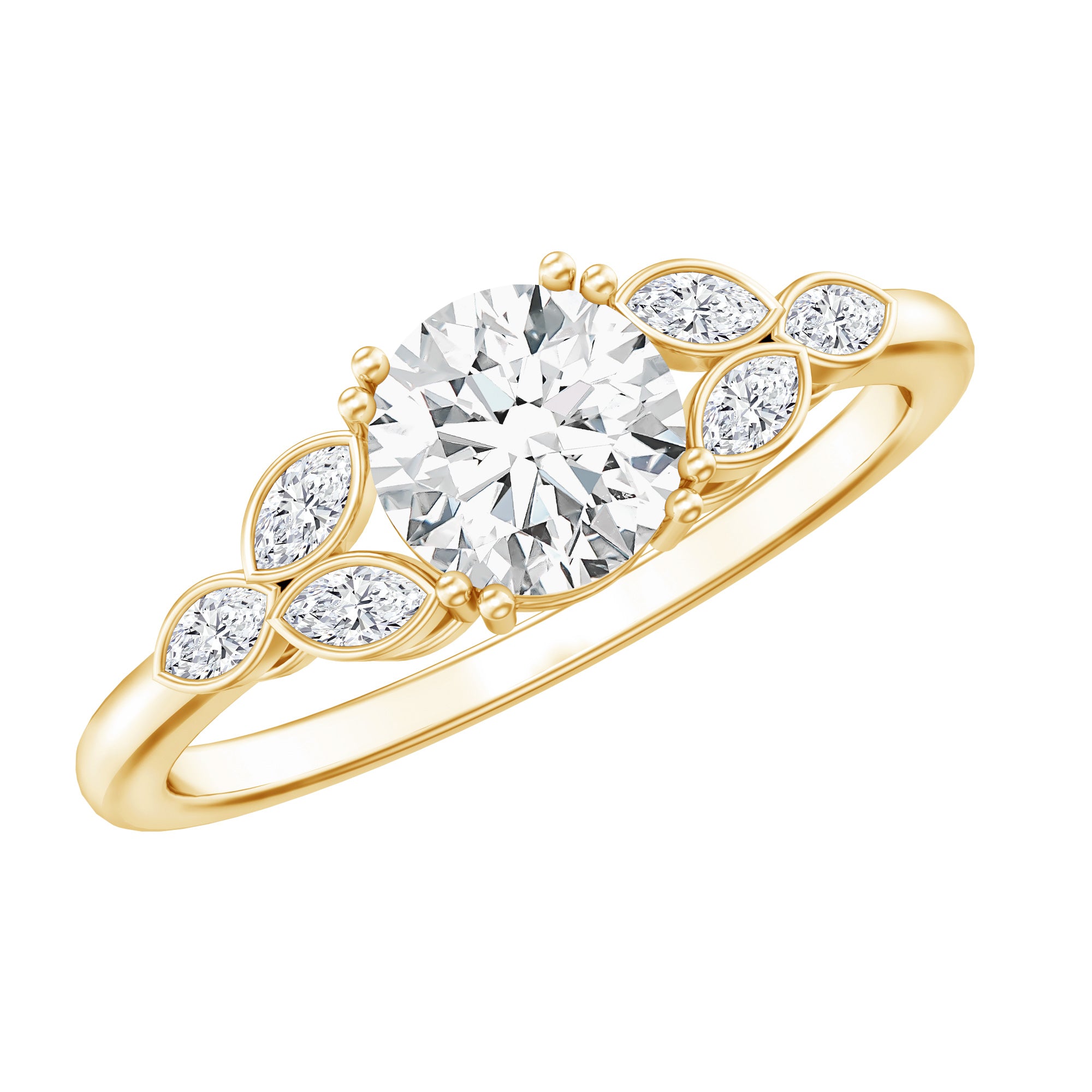 Certified 6 MM Round Diamond Promise Engagement Ring For Her Lab - ( EF-VS ) - Rosec Jewels