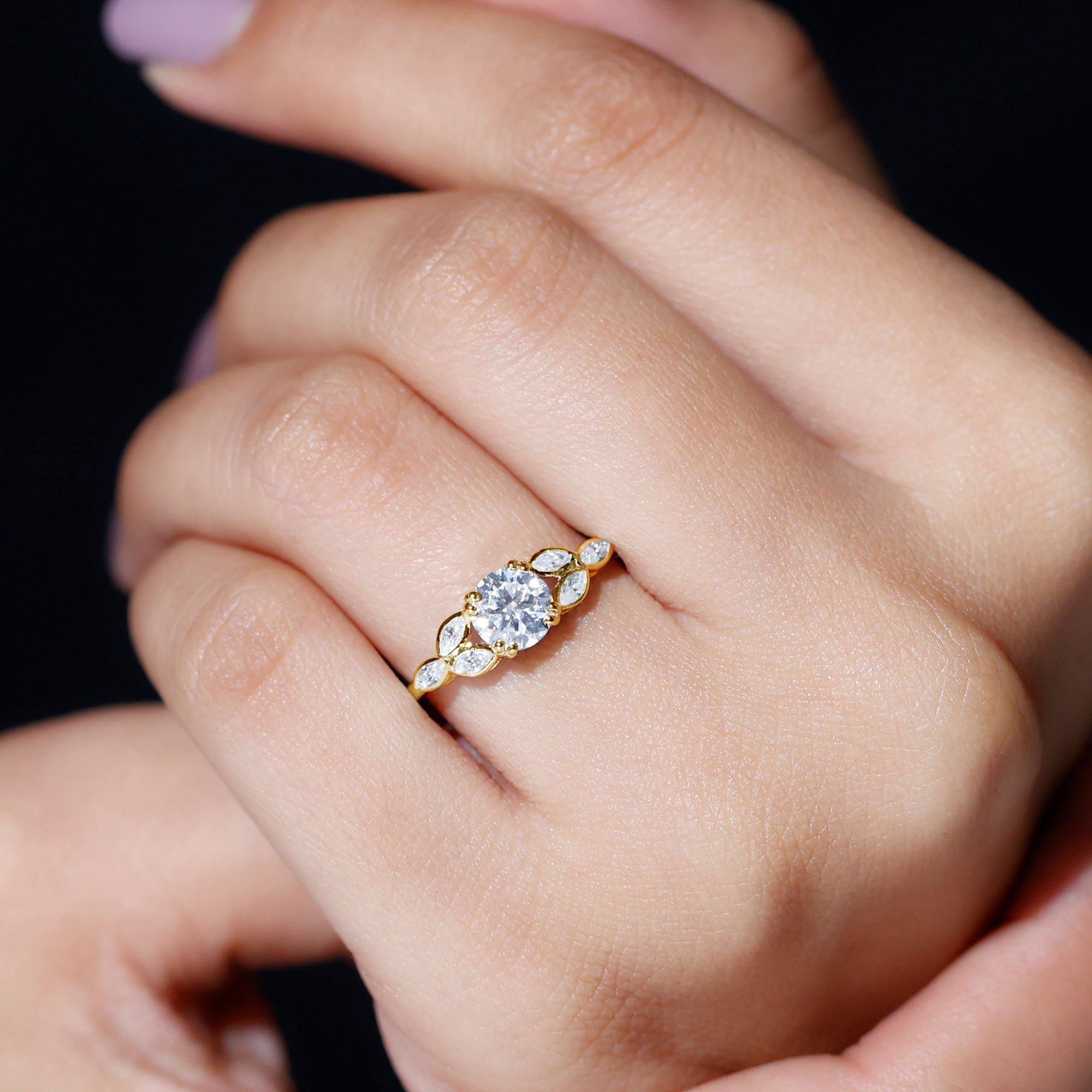 Certified 6 MM Round Diamond Promise Engagement Ring For Her Lab - ( EF-VS ) - Rosec Jewels