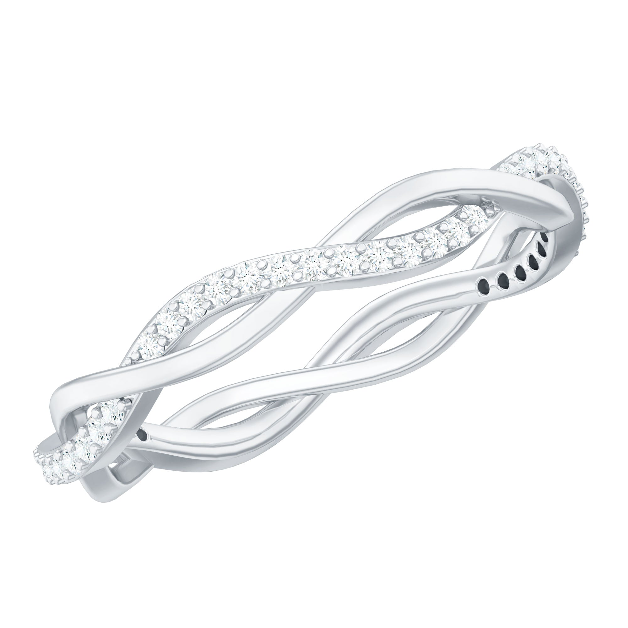 Lab Grown Diamond Braided Wedding Ring For Women Lab - ( EF-VS ) - Rosec Jewels