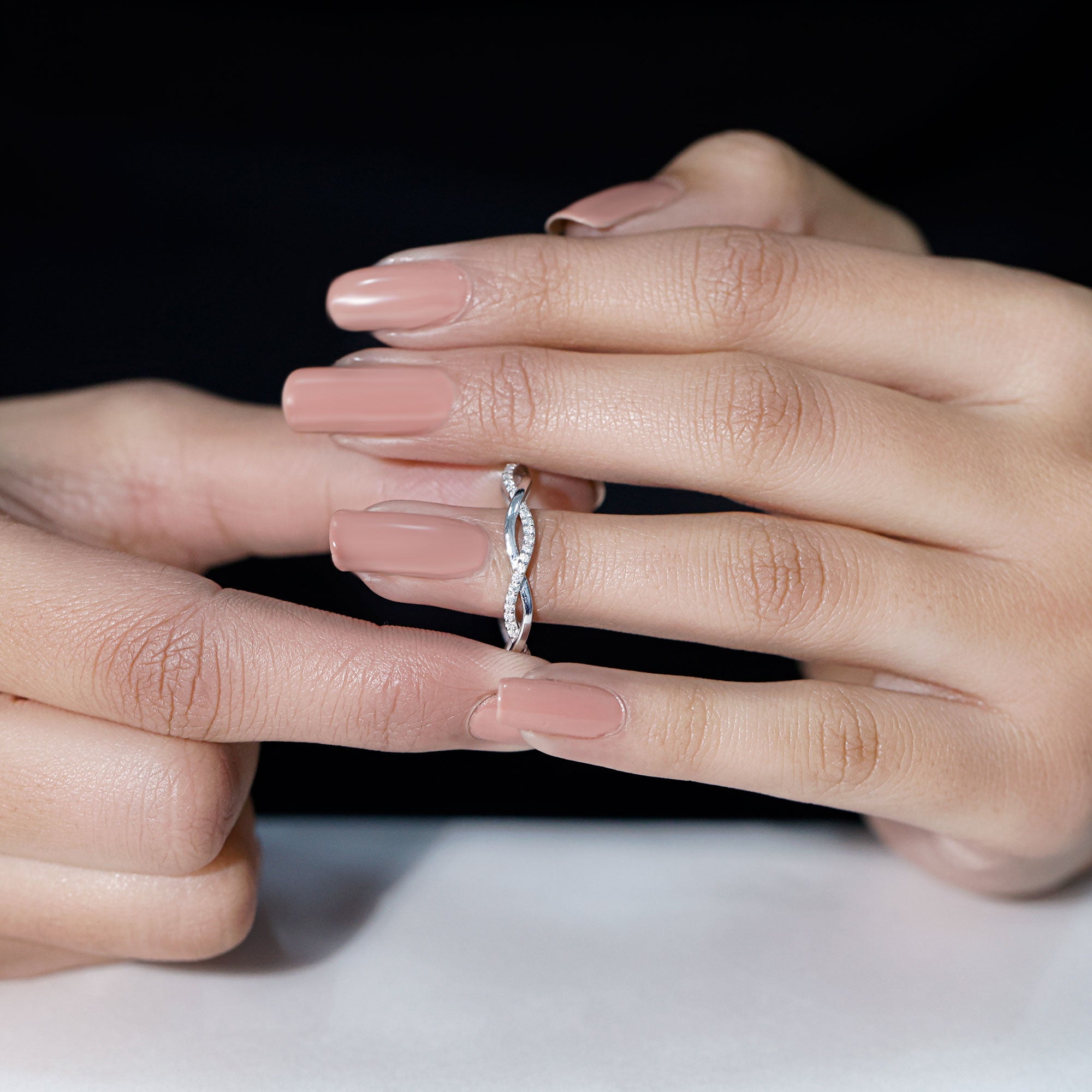 Lab Grown Diamond Braided Wedding Ring For Women Lab - ( EF-VS ) - Rosec Jewels