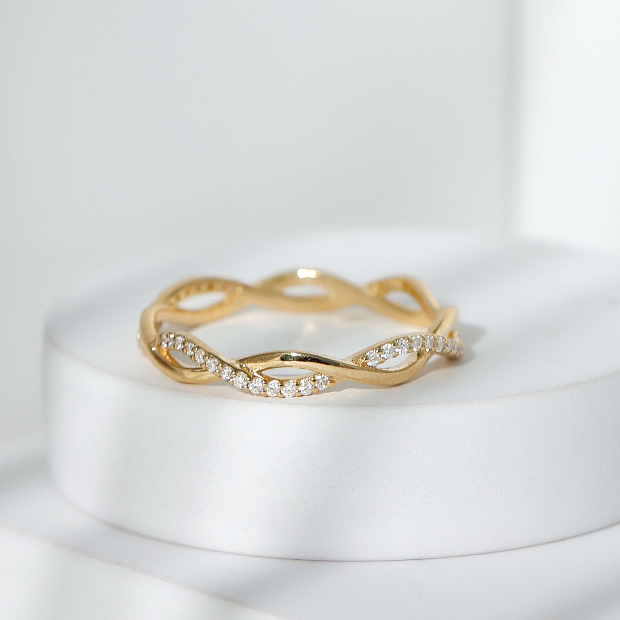 Lab Grown Diamond Braided Wedding Ring For Women Lab - ( EF-VS ) - Rosec Jewels