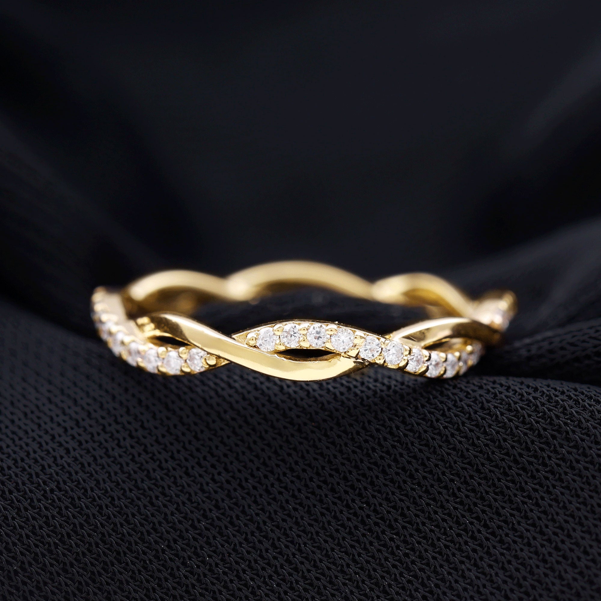 Lab Grown Diamond Braided Wedding Ring For Women Lab - ( EF-VS ) - Rosec Jewels