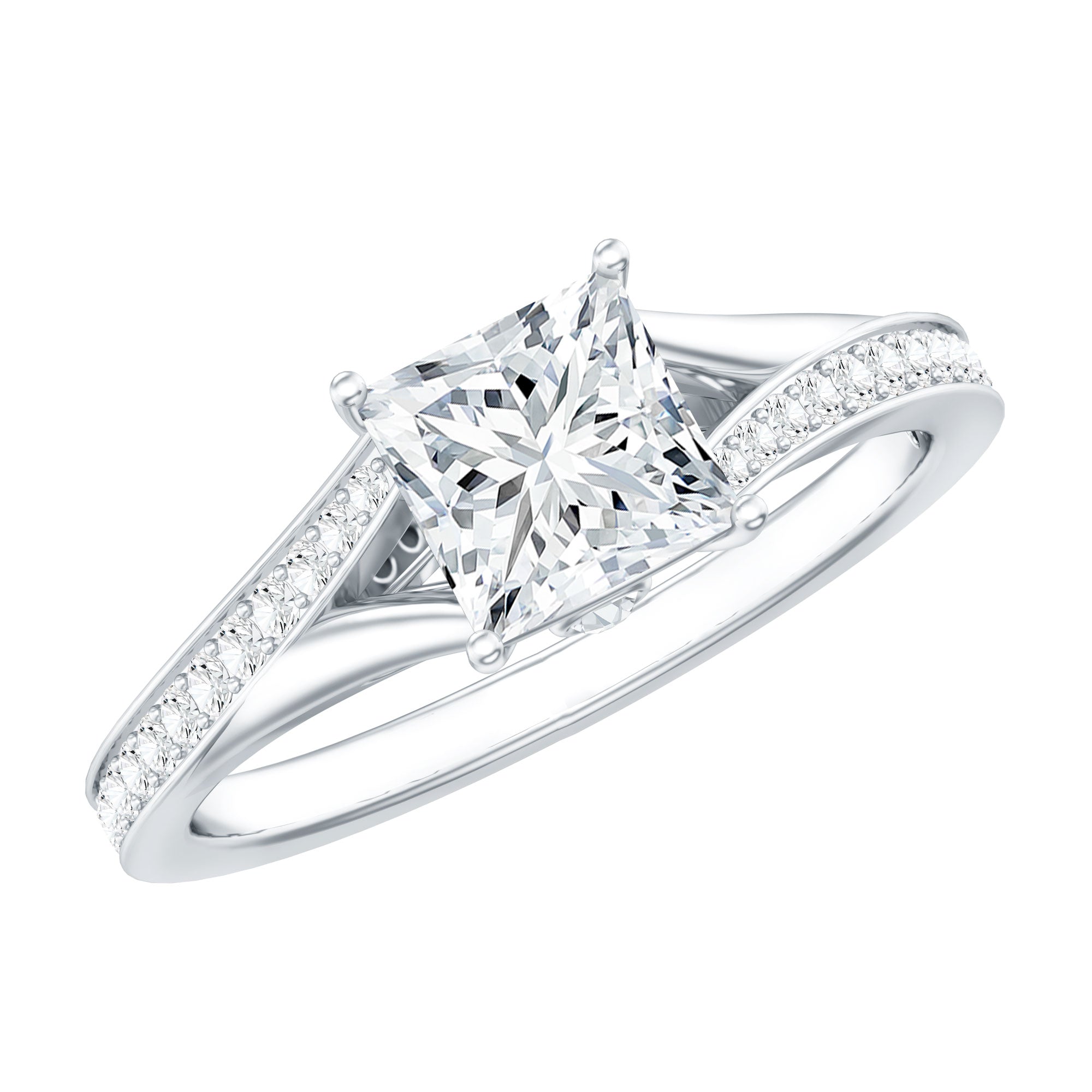 Princess Cut Engagement Ring for Women With Lab Created Diamond