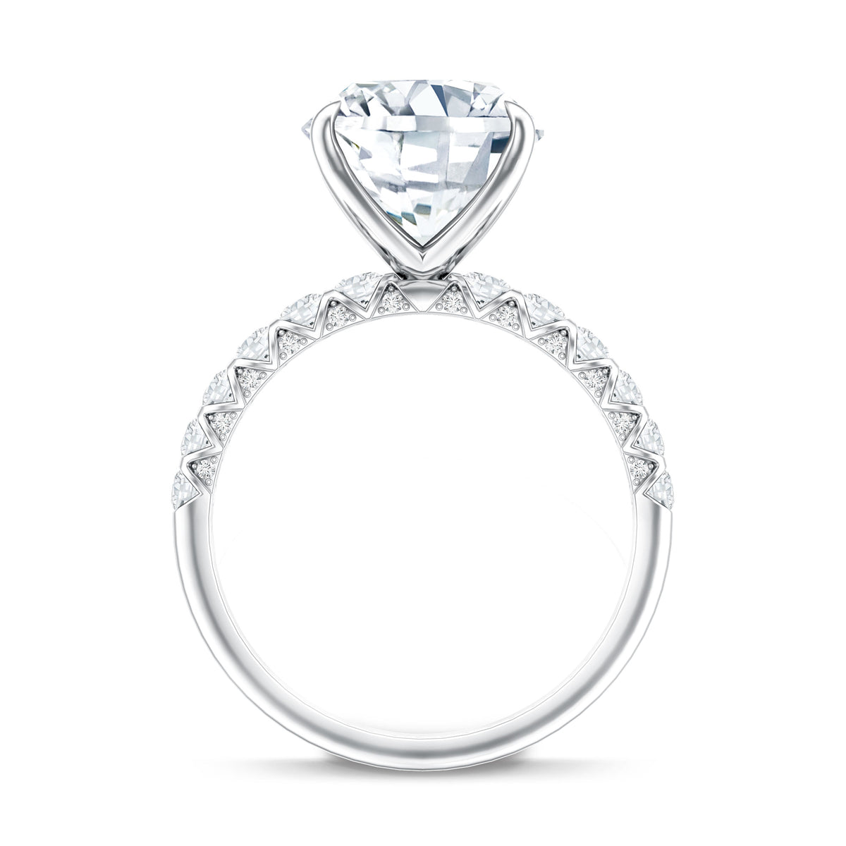 5 Carat Cushion Cut Lab Diamond Huge Engagement Ring with IGI Certificate Lab - ( E-VS1 ) - Rosec Jewels