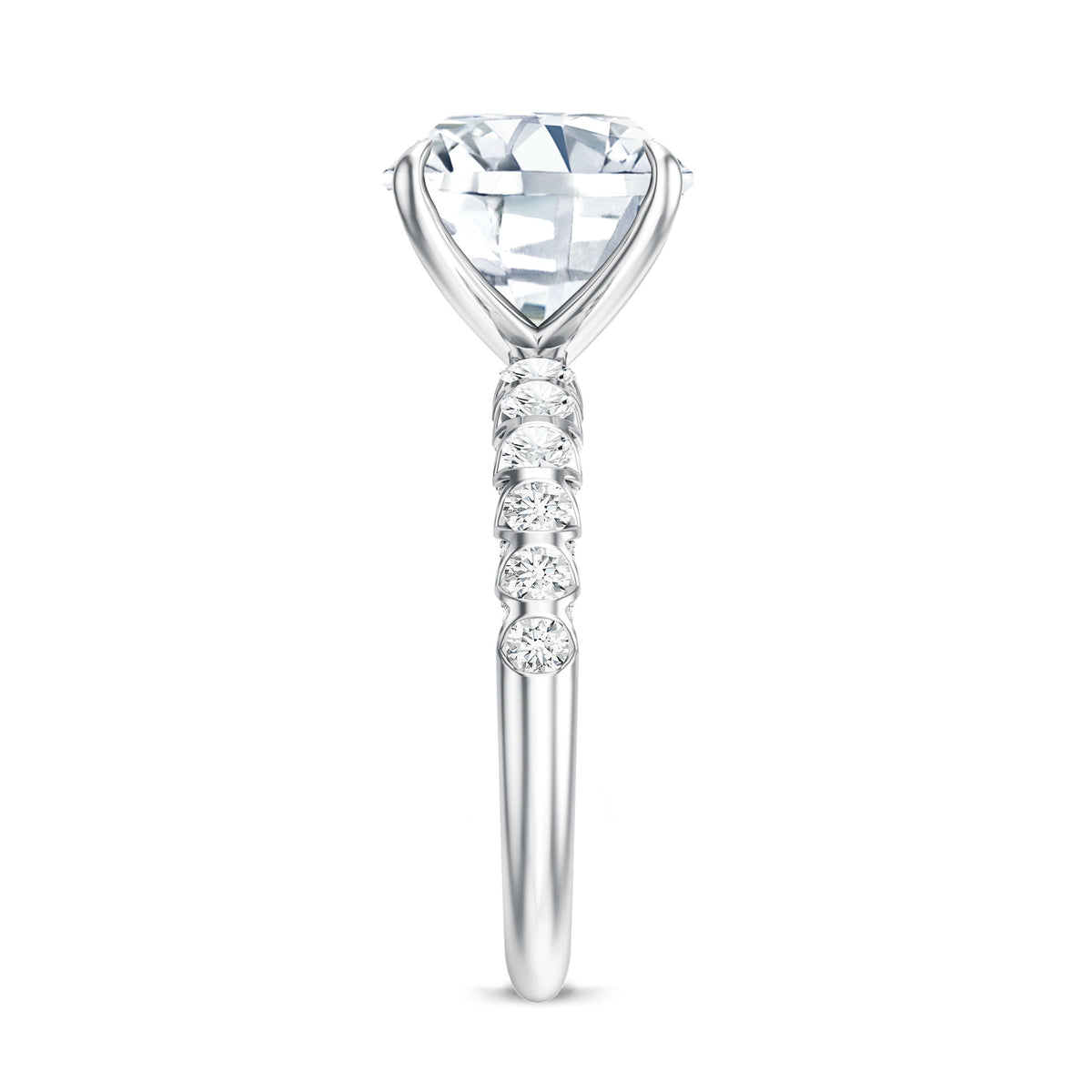 5 Carat Cushion Cut Lab Diamond Huge Engagement Ring with IGI Certificate Lab - ( E-VS1 ) - Rosec Jewels