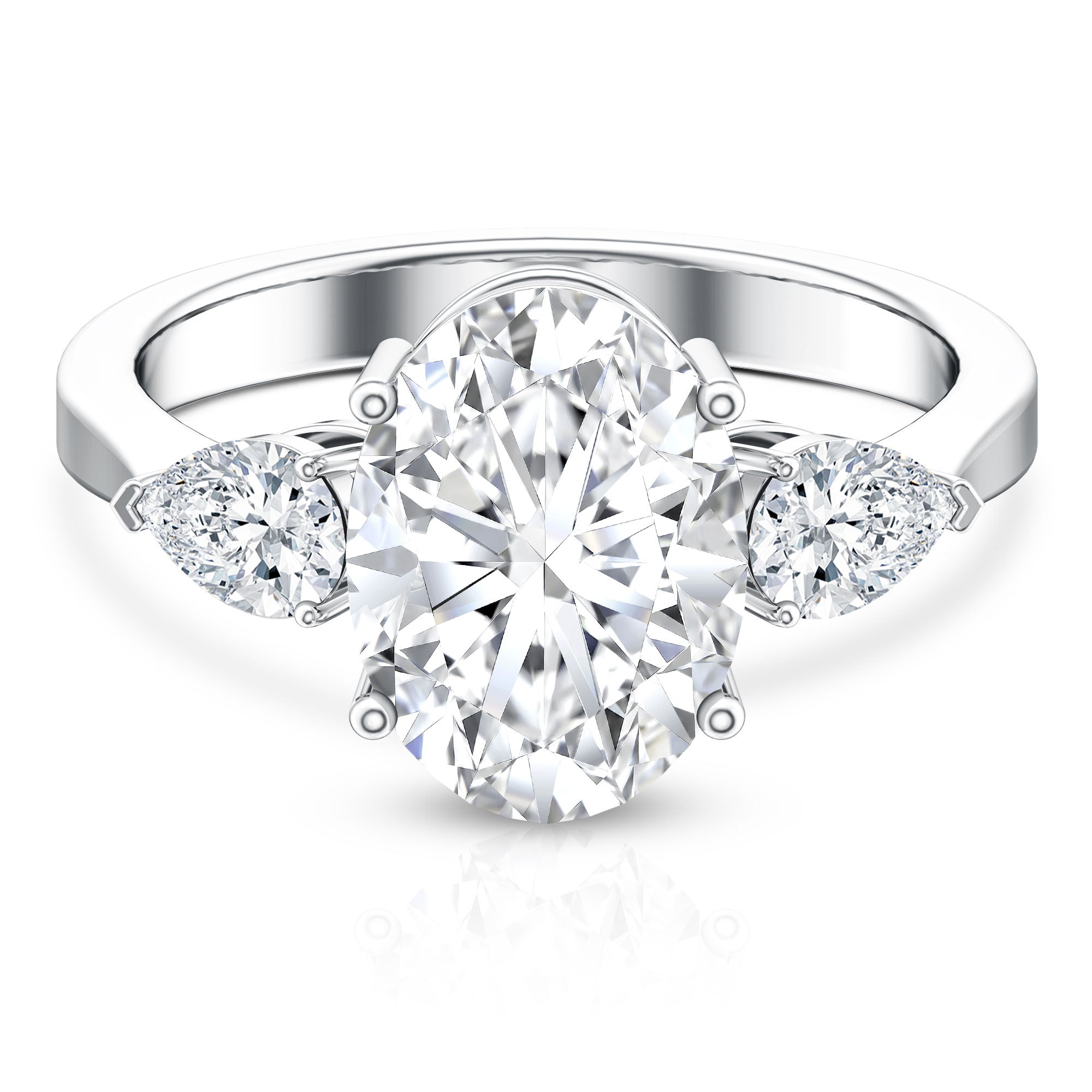 Rosec Jewels-3 Carat Oval Lab Created Diamond Engagement Ring with IGI Certificate