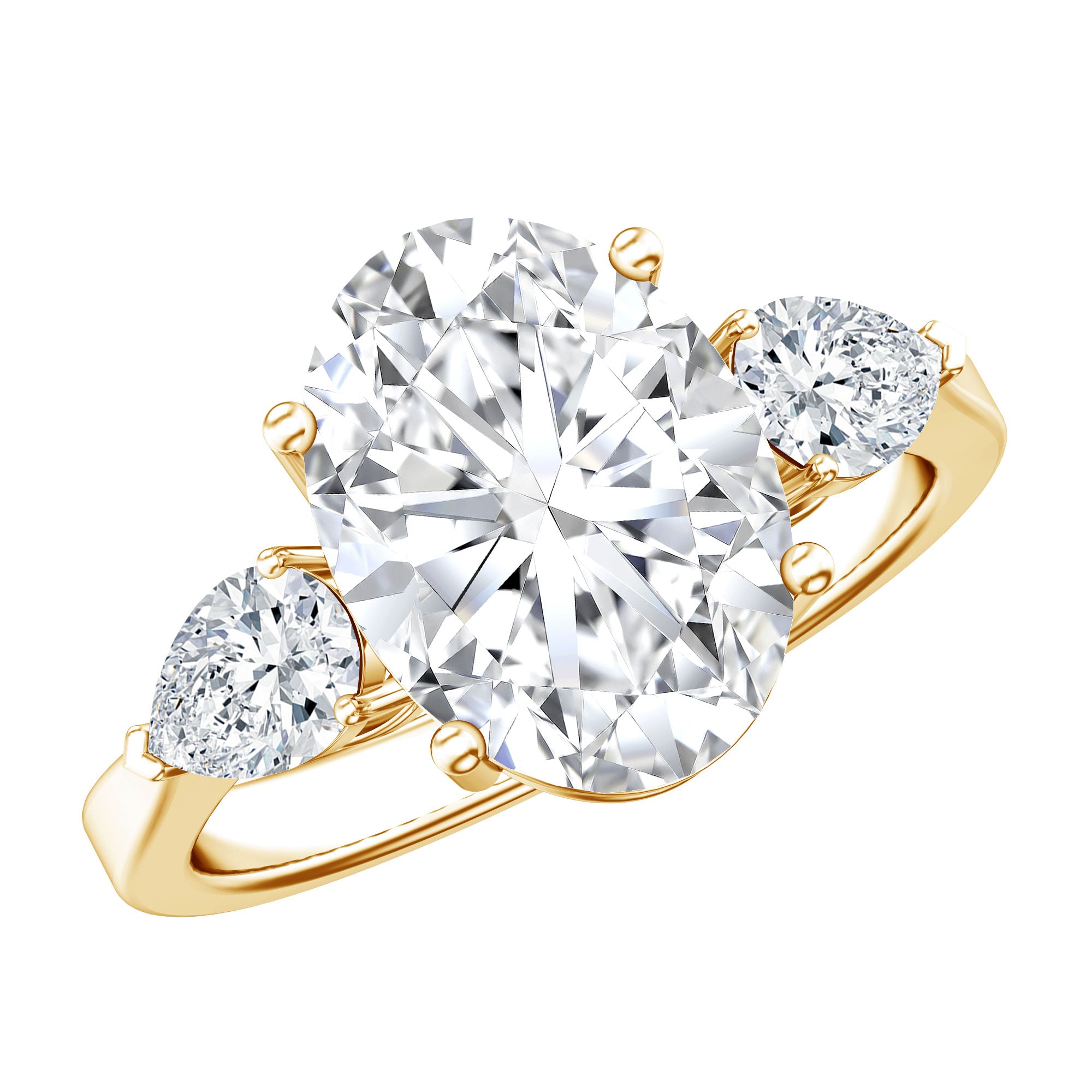 Rosec Jewels-3 Carat Oval Lab Created Diamond Engagement Ring with IGI Certificate