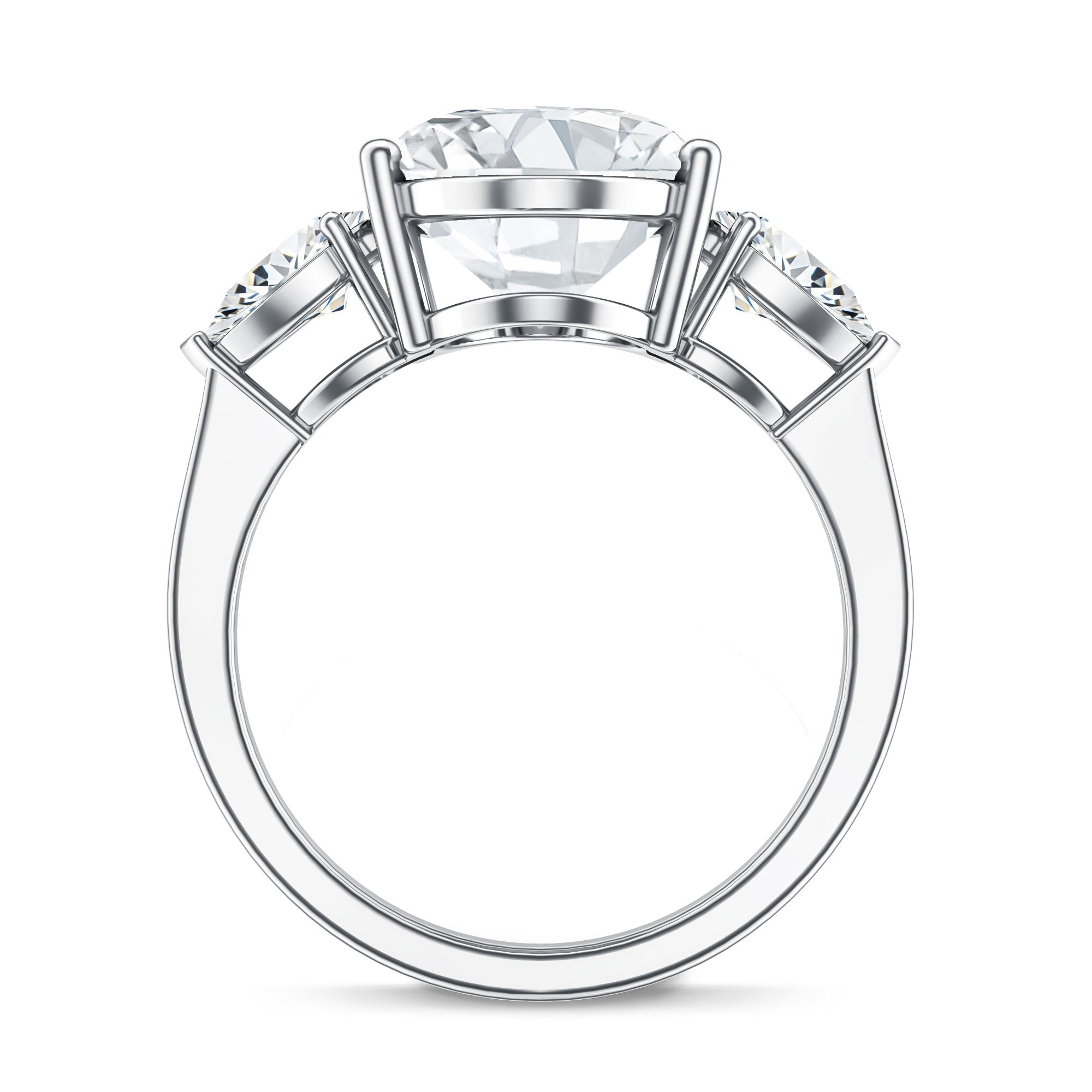 Rosec Jewels-IGI Certified 5 Carat Oval Lab Grown Diamond Big Engagement Ring with Pear Side Stones