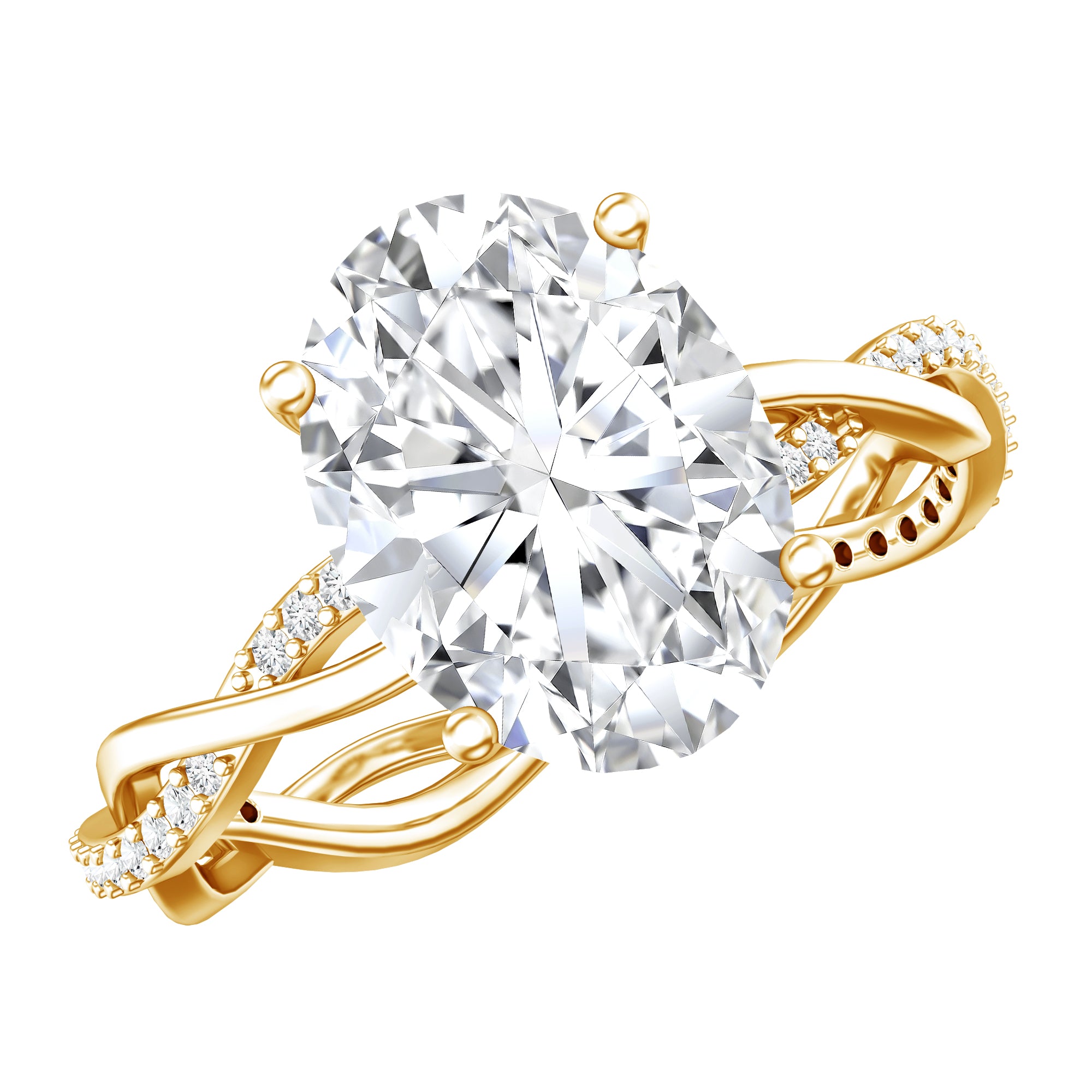 IGI Certified Oval Shape Lab Grown Diamond Infinity Band Engagement Ring 3 Carat Lab - ( E-VS1 ) - Rosec Jewels