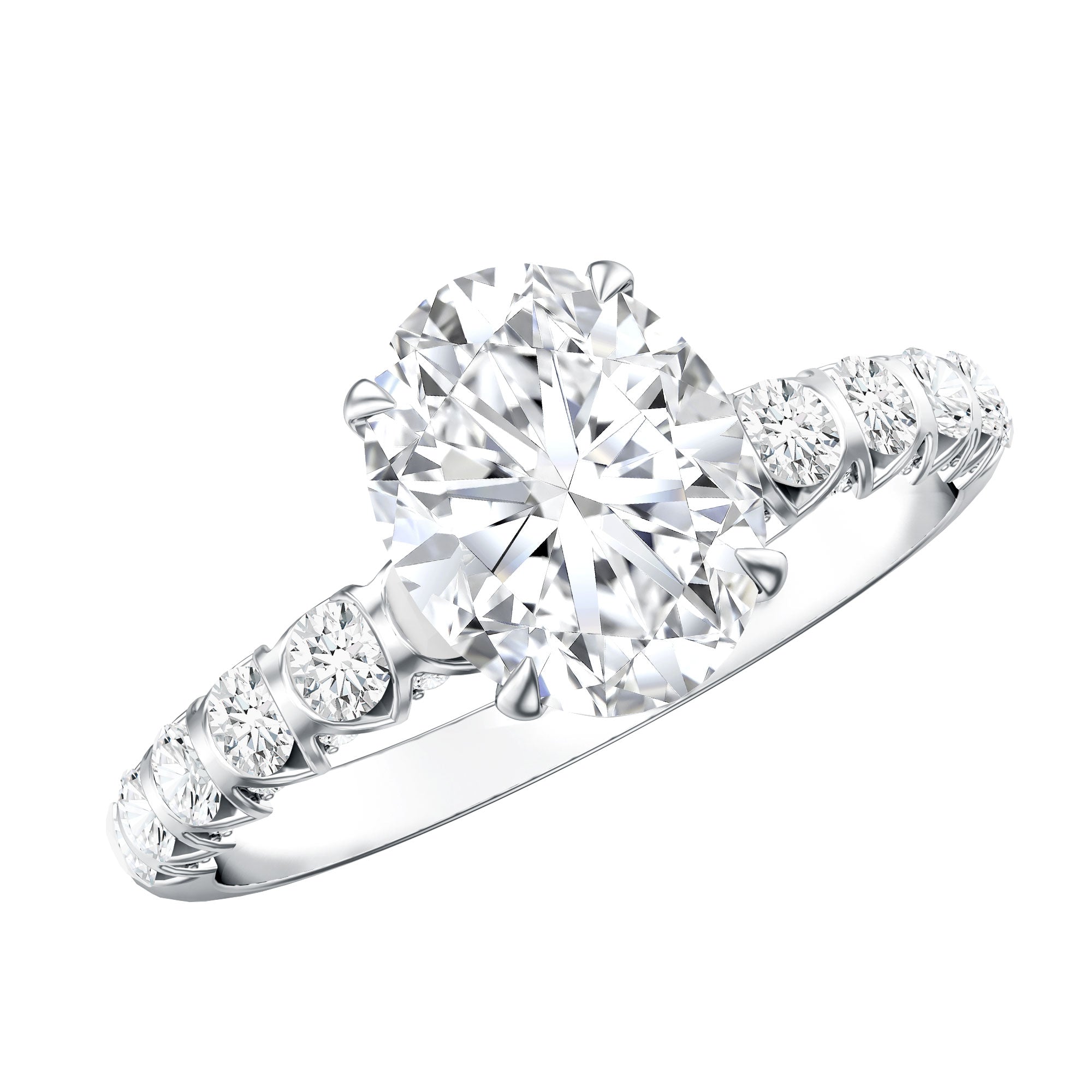 Oval 2 Carat Lab Grown Diamond Solitaire Engagement Ring IGI Certified Lab - ( E-VS1 ) - Rosec Jewels
