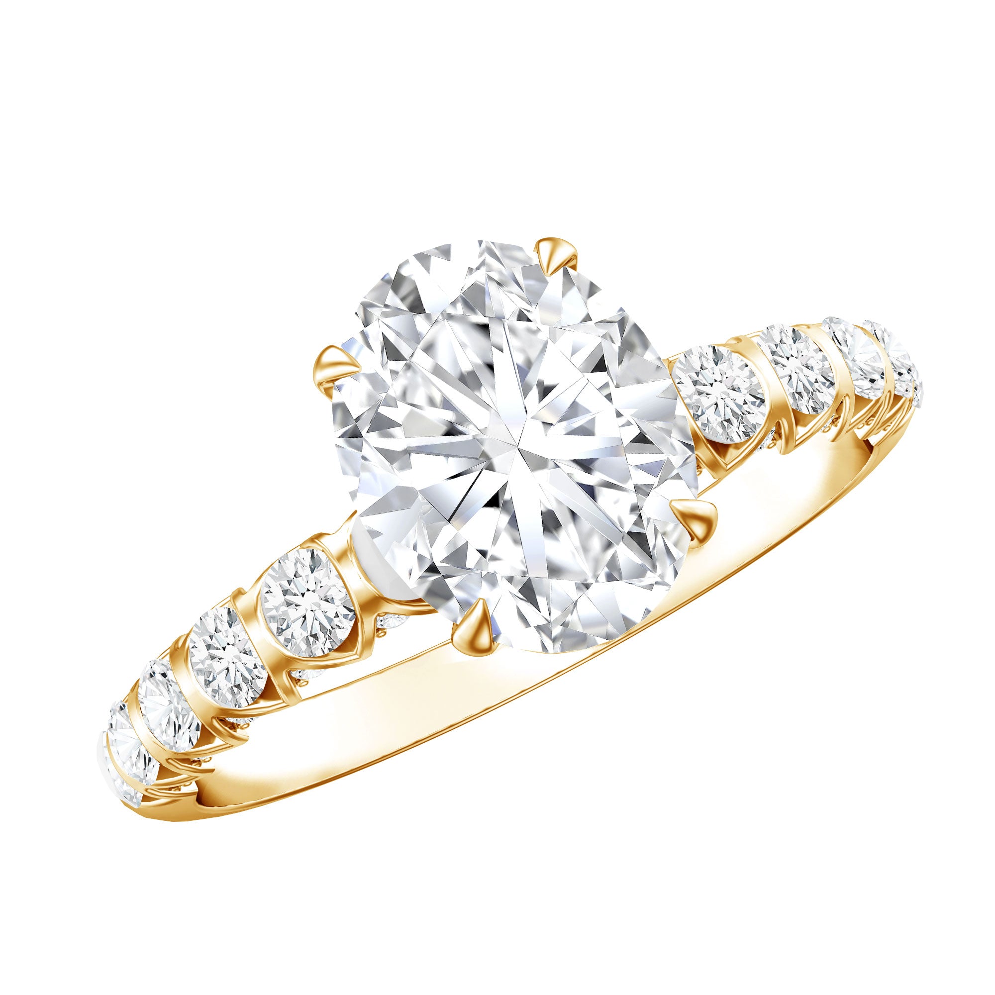 Oval 2 Carat Lab Grown Diamond Solitaire Engagement Ring IGI Certified Lab - ( E-VS1 ) - Rosec Jewels