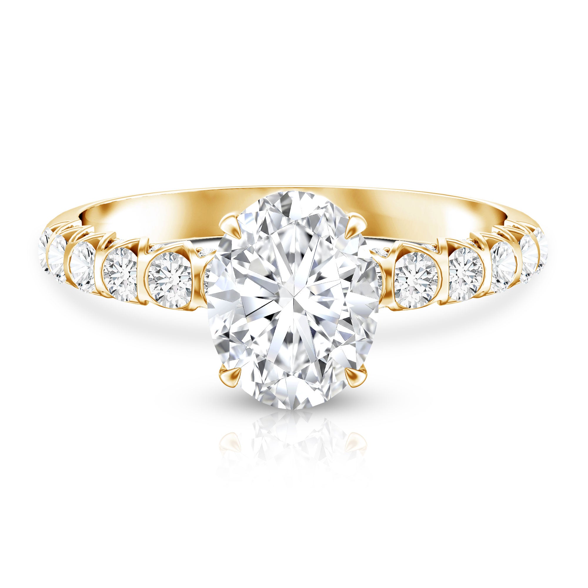 Rosec Jewels-Oval 2 Carat Lab Grown Diamond Solitaire Engagement Ring IGI Certified