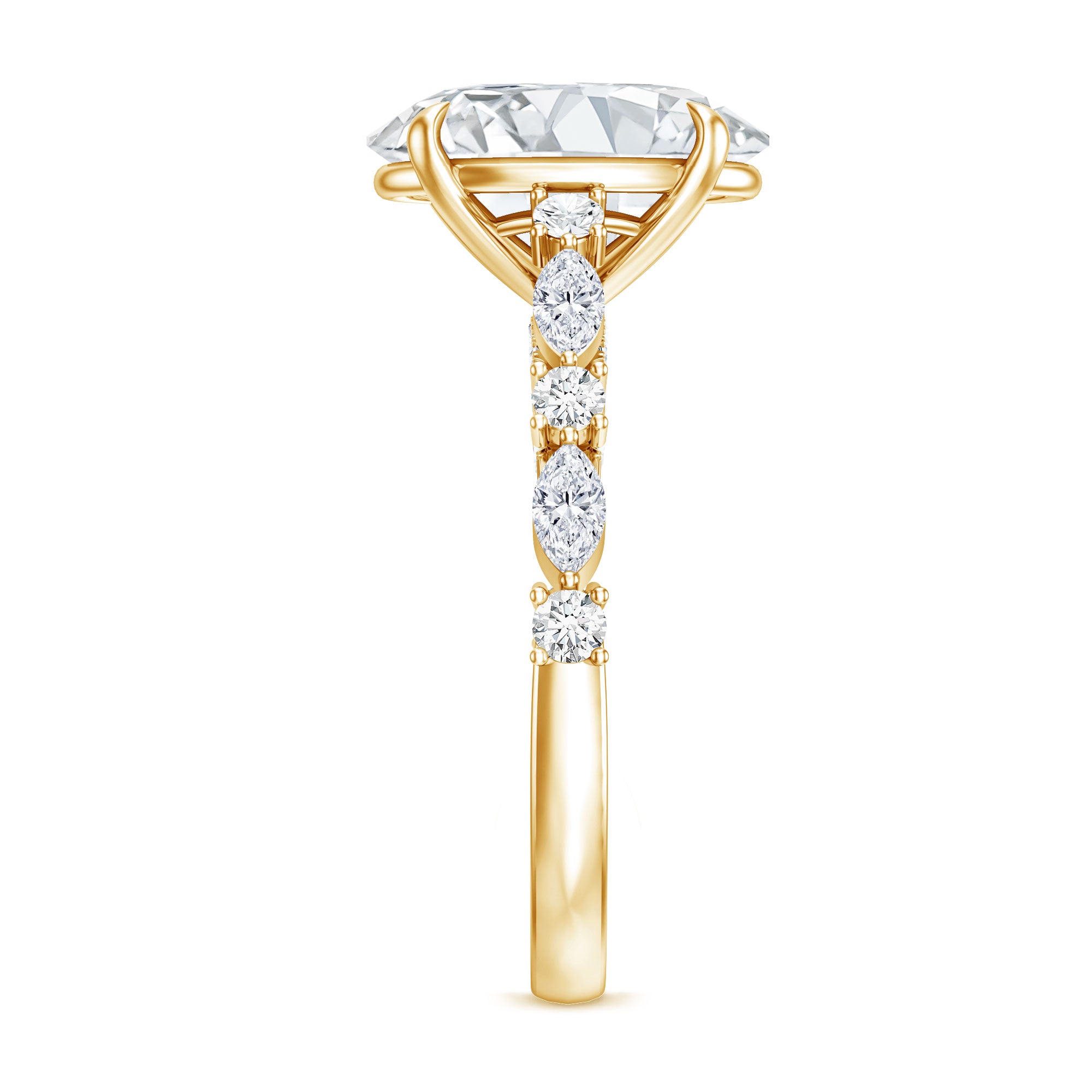 Rosec Jewels-3 Carat Oval Lab Grown Diamond Statement Engagement Ring with IGI Certificate