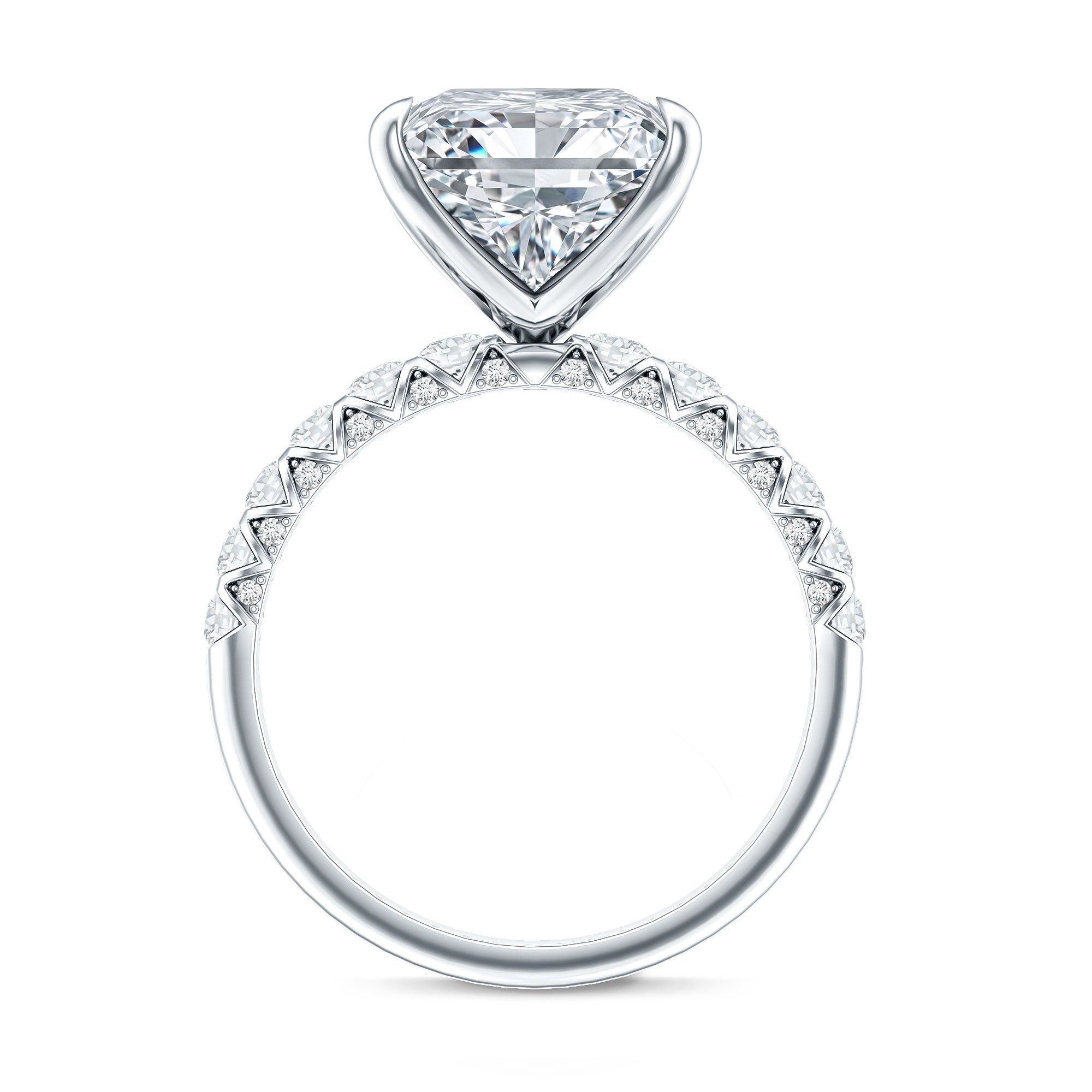 Princess Cut 5 Carat Lab Grown Big Diamond Engagement Ring IGI Certified Lab - ( E-VS1 ) - Rosec Jewels