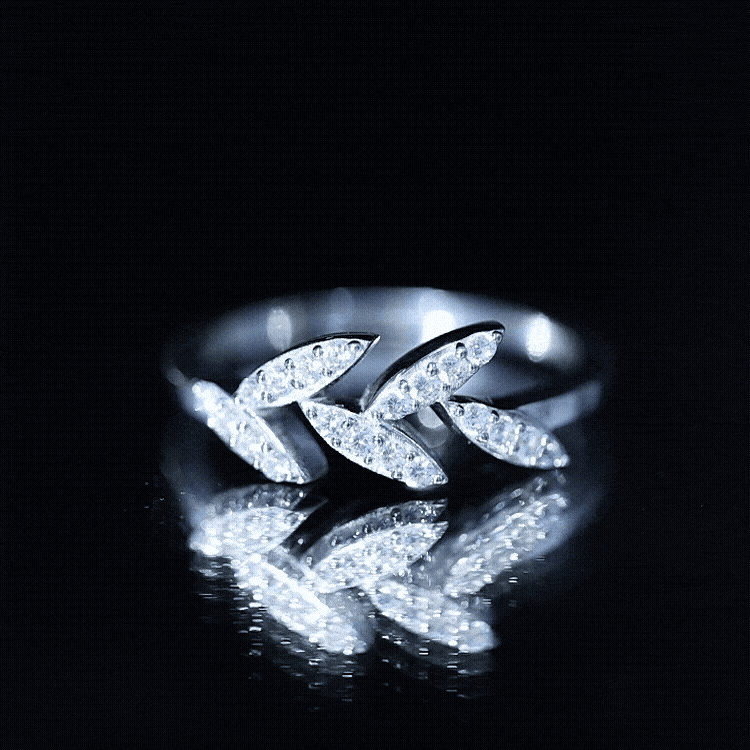 Nature Inspired Lab Grown Diamond Olive Leaf Branch Ring Lab - ( EF-VS ) - Rosec Jewels
