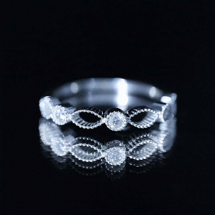 Infinity Inspired Lab Grown Diamond Stackable Ring for Women Lab - ( EF-VS ) - Rosec Jewels
