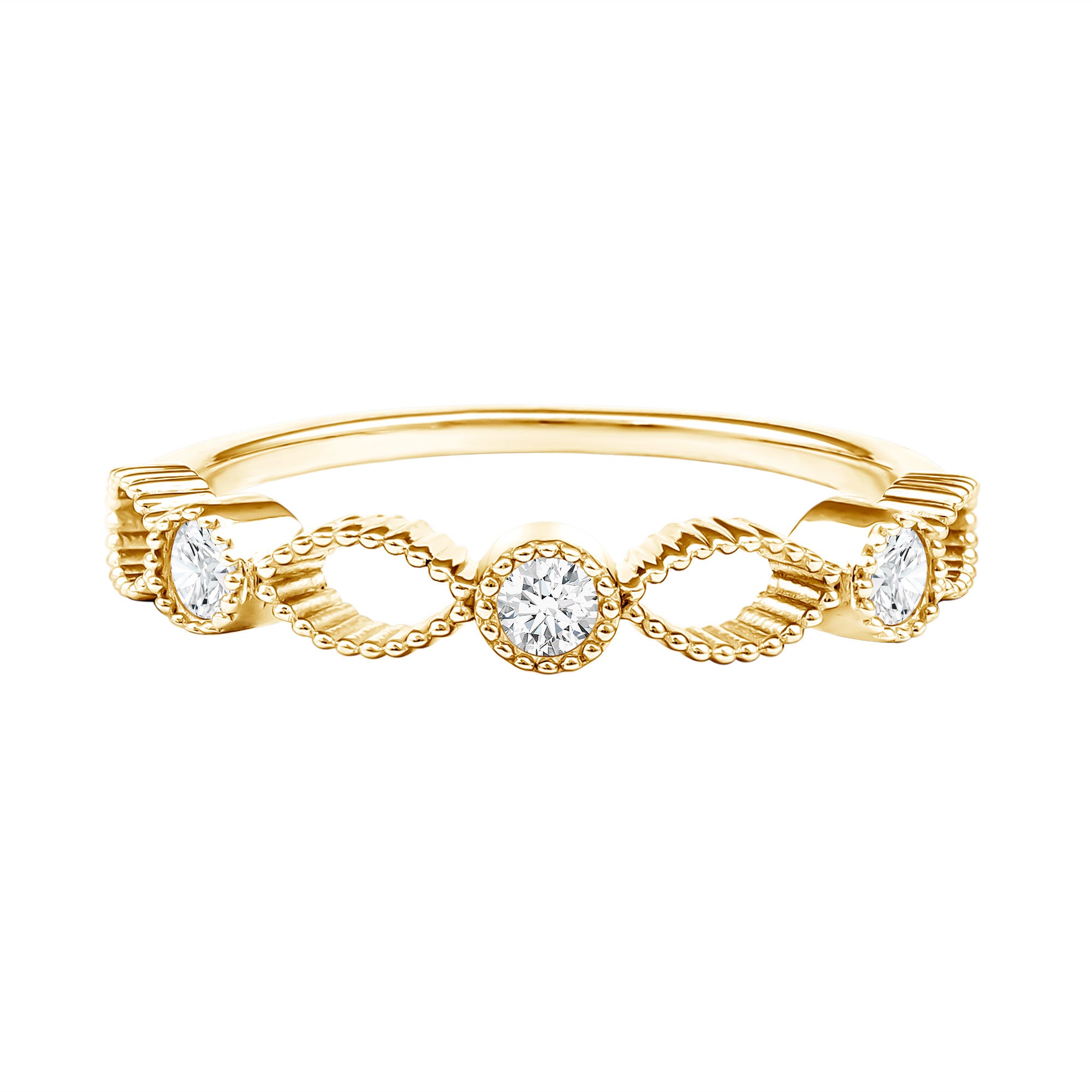 Infinity Inspired Lab Grown Diamond Stackable Ring for Women Lab - ( EF-VS ) - Rosec Jewels
