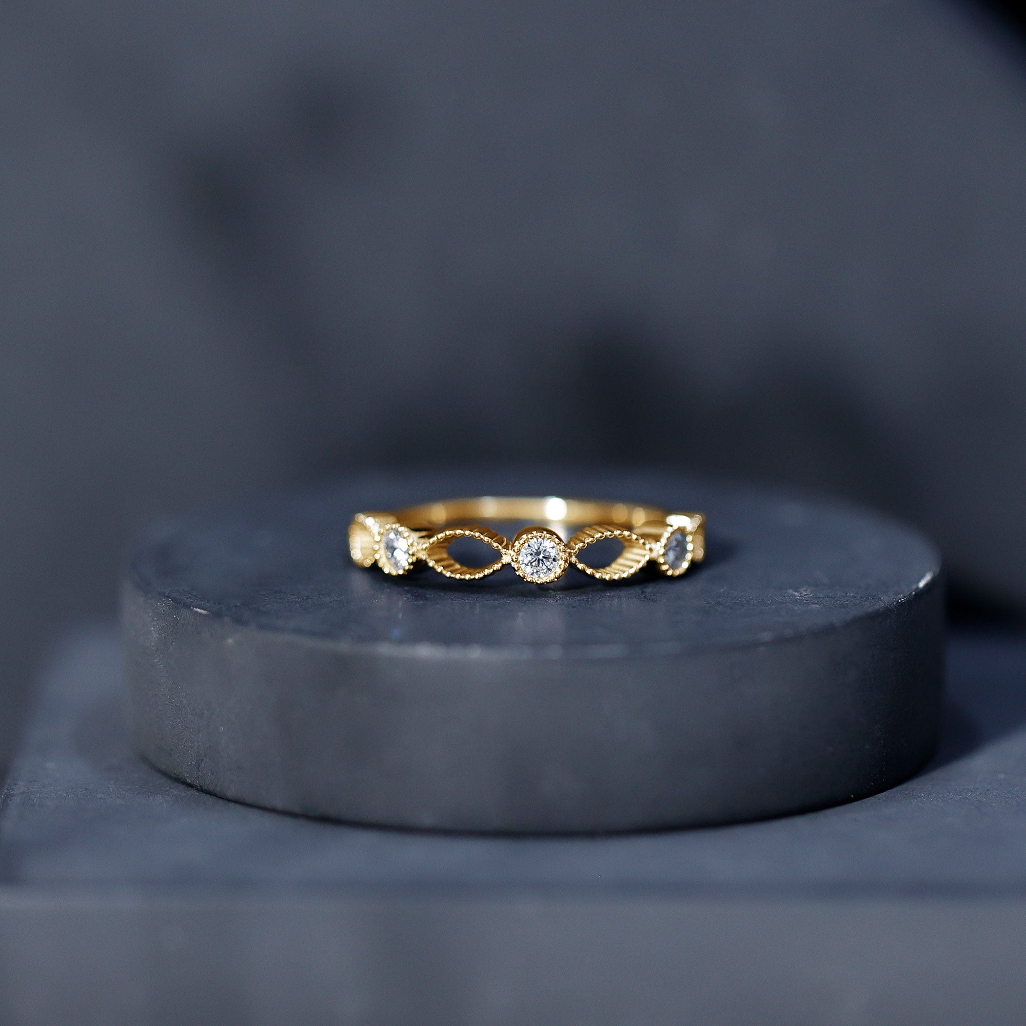 Infinity Inspired Lab Grown Diamond Stackable Ring for Women Lab - ( EF-VS ) - Rosec Jewels