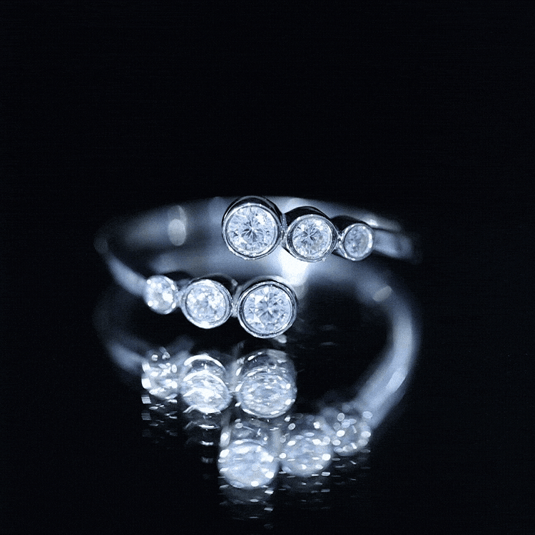 Rosec Jewels-Bezel Set Lab Grown Diamond Anniversary Ring for Women