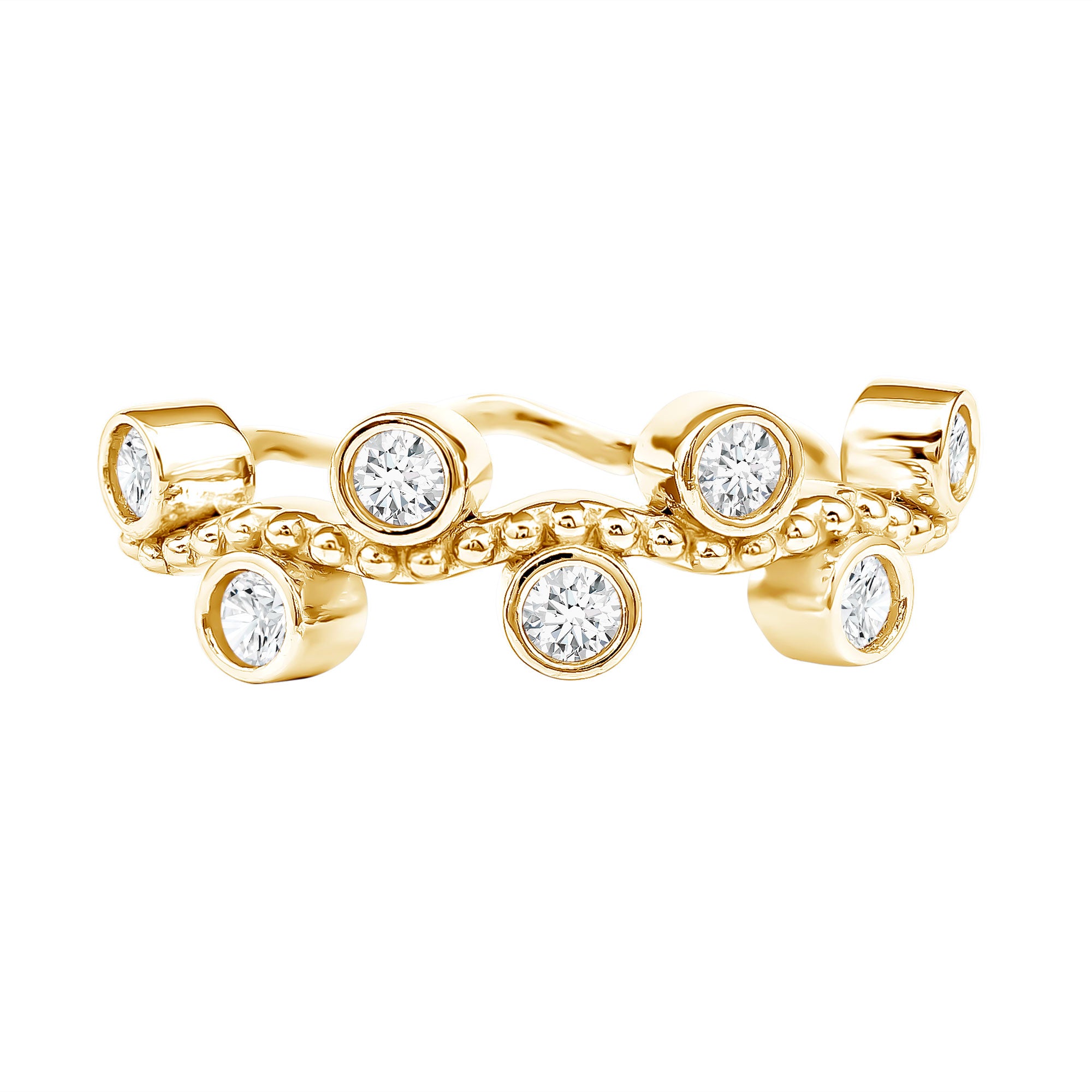 Bezel Set Lab Grown Diamond Curved Wedding Band Lab - ( EF-VS ) - Rosec Jewels