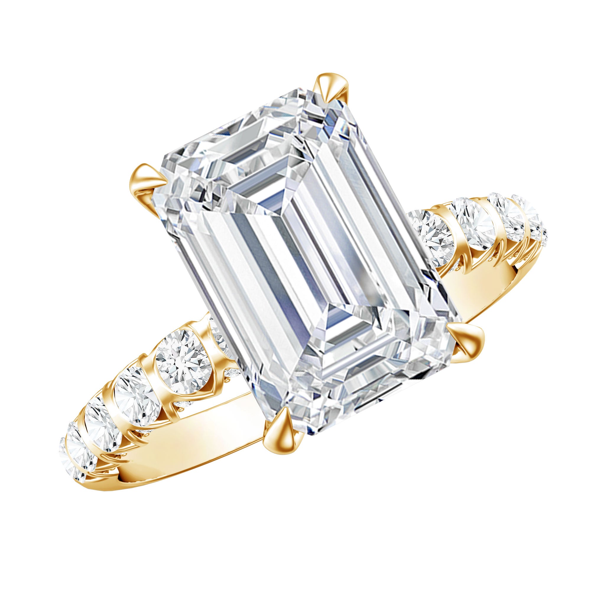 Rosec Jewels-Lab Grown Diamond 4 Carat Emerald Cut Engagement Ring IGI Certified