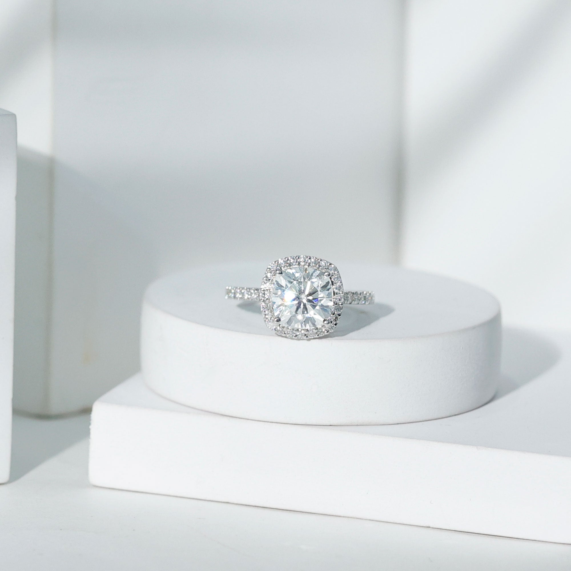 Rosec Jewels-3 Carat Lab Grown Diamond Halo Engagement Ring with IGI Certificate