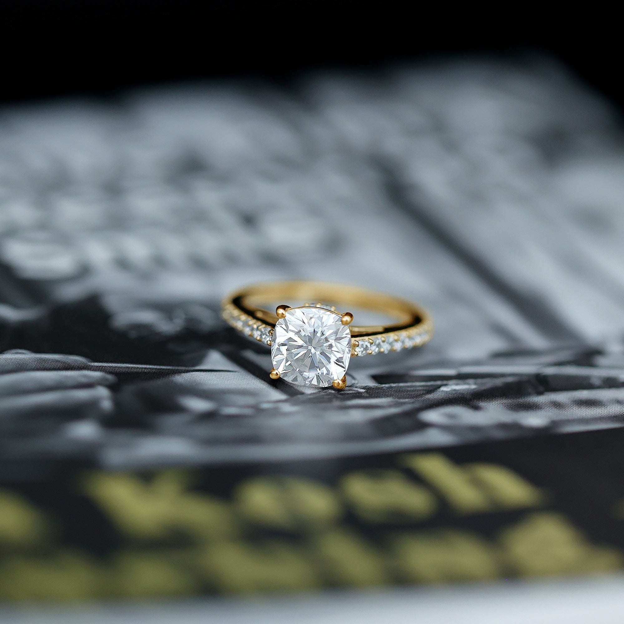 3 Carat Cushion Cut Lab Diamond Solitaire Engagement Ring IGI Certified Lab - ( E-VS1 ) - Rosec Jewels