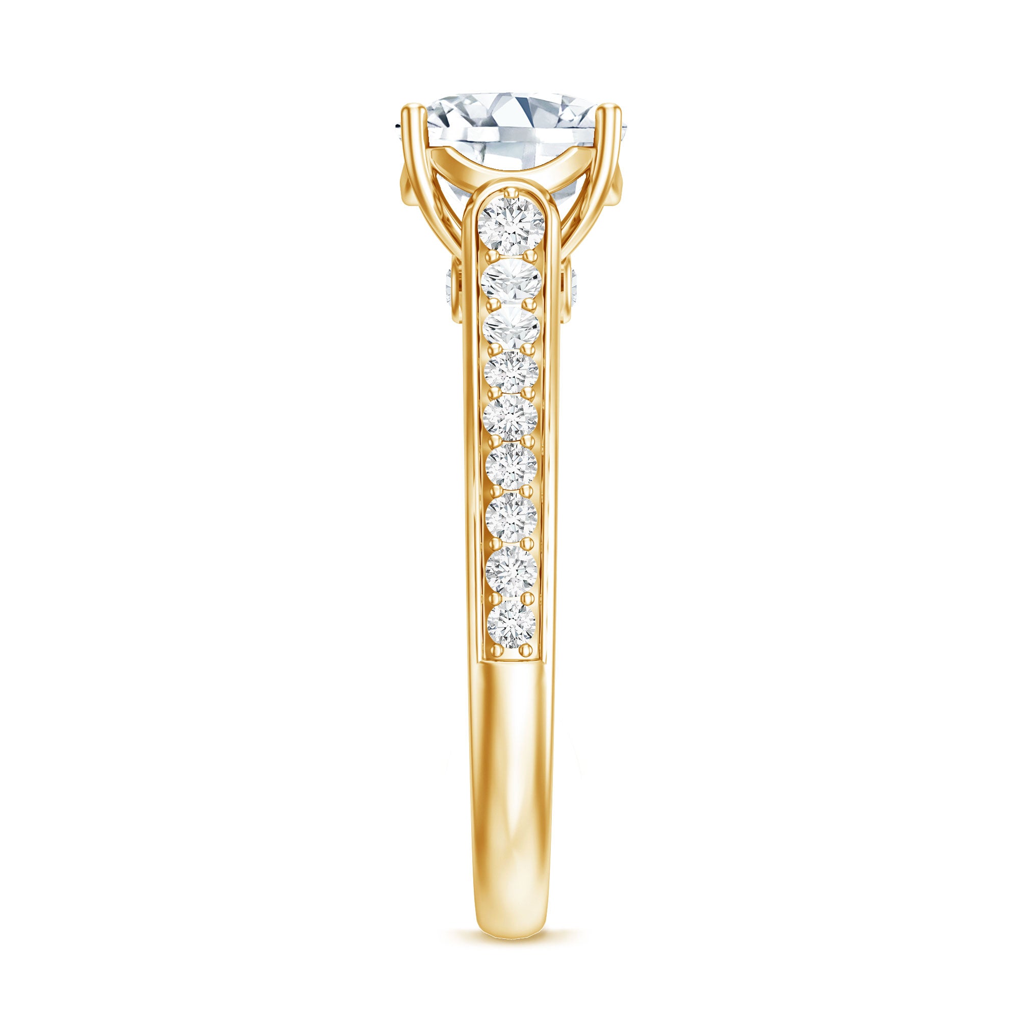 Cushion Cut 2 Carat Lab Grown Diamond Side Stone Engagement Ring IGI Certified Lab - ( E-VS1 ) - Rosec Jewels