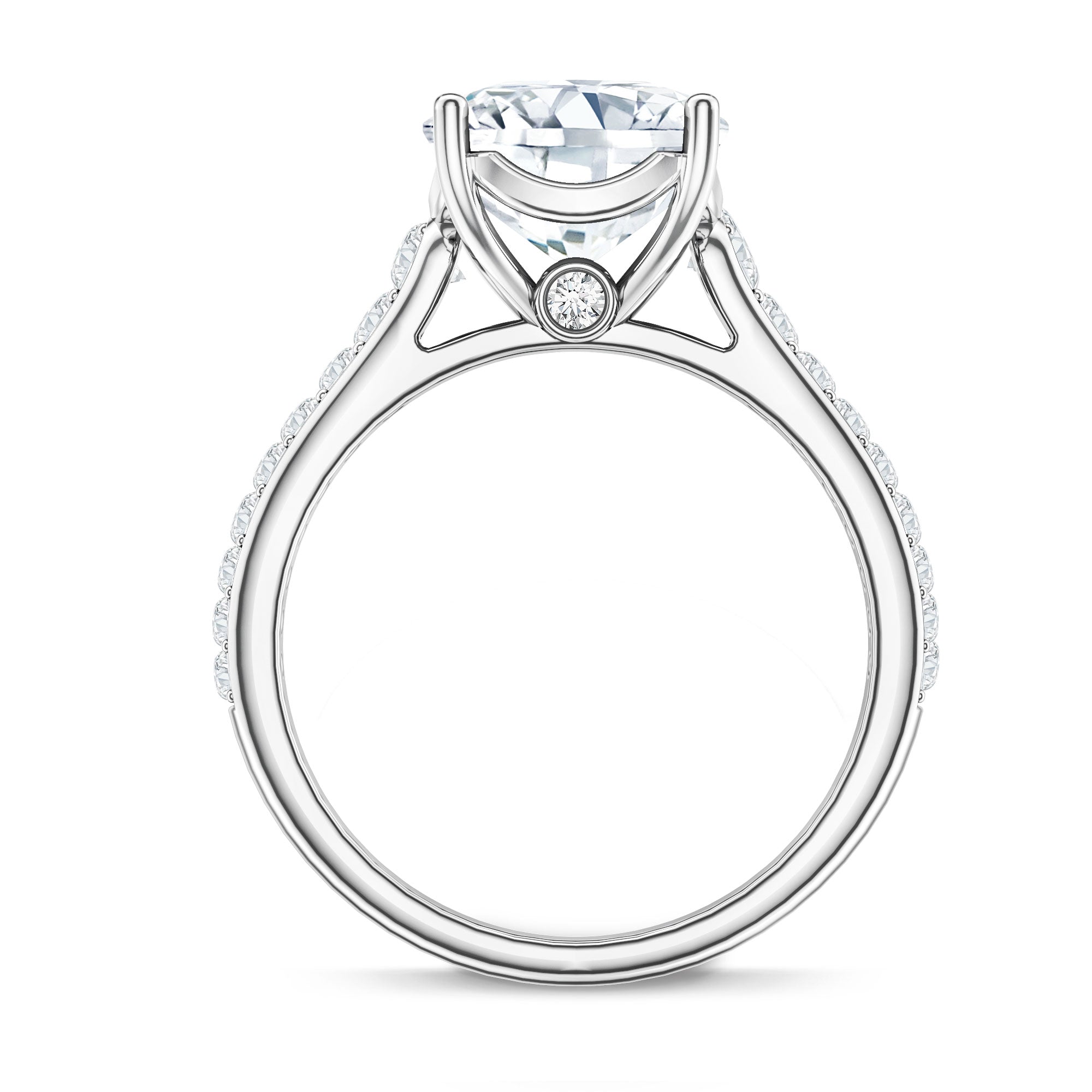 4 Carat Engagement Ring with IGI Certified Cushion Cut Lab Grown Diamond Lab - ( E-VS1 ) - Rosec Jewels