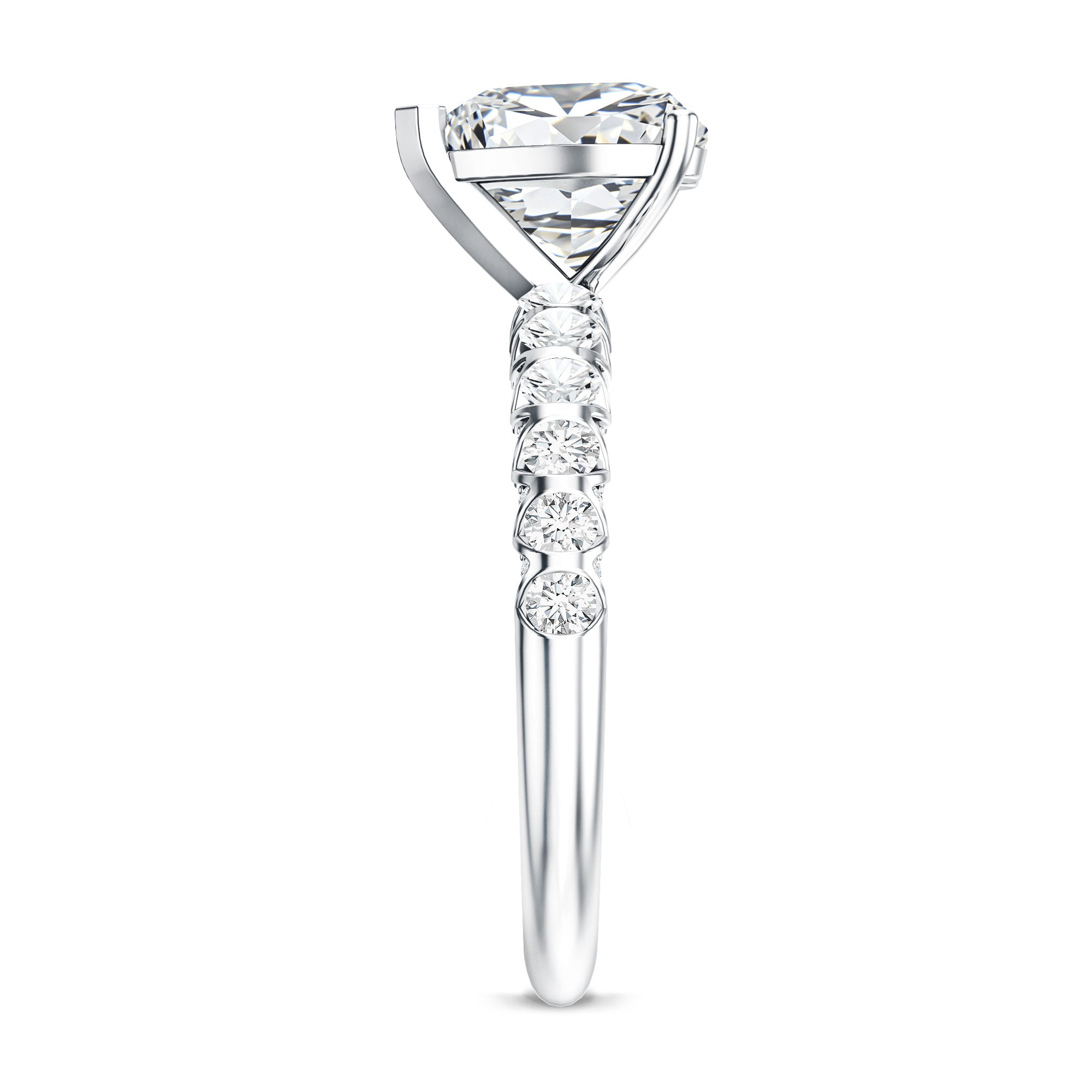 2 Carat Heart Shaped Lab Grown Diamond Engagement Ring with IGI Certificate Lab - ( E-VS1 ) - Rosec Jewels
