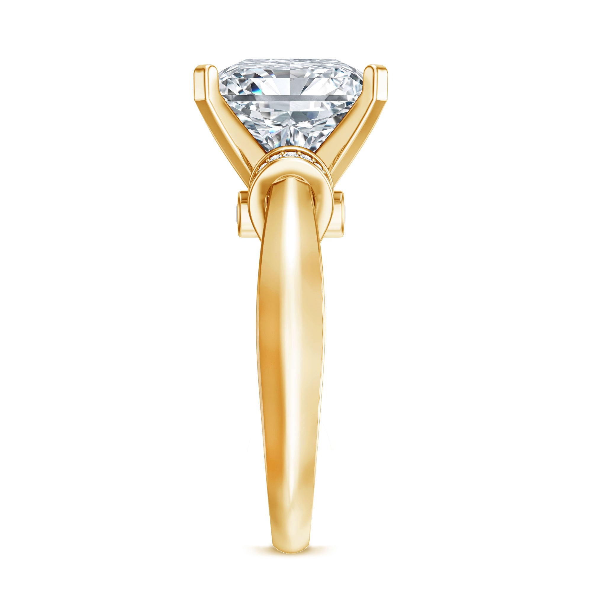 Huge 5 Carat Princess Cut Engagement Ring with IGI Certified Solitaire Lab Grown Diamond Lab - ( E-VS1 ) - Rosec Jewels