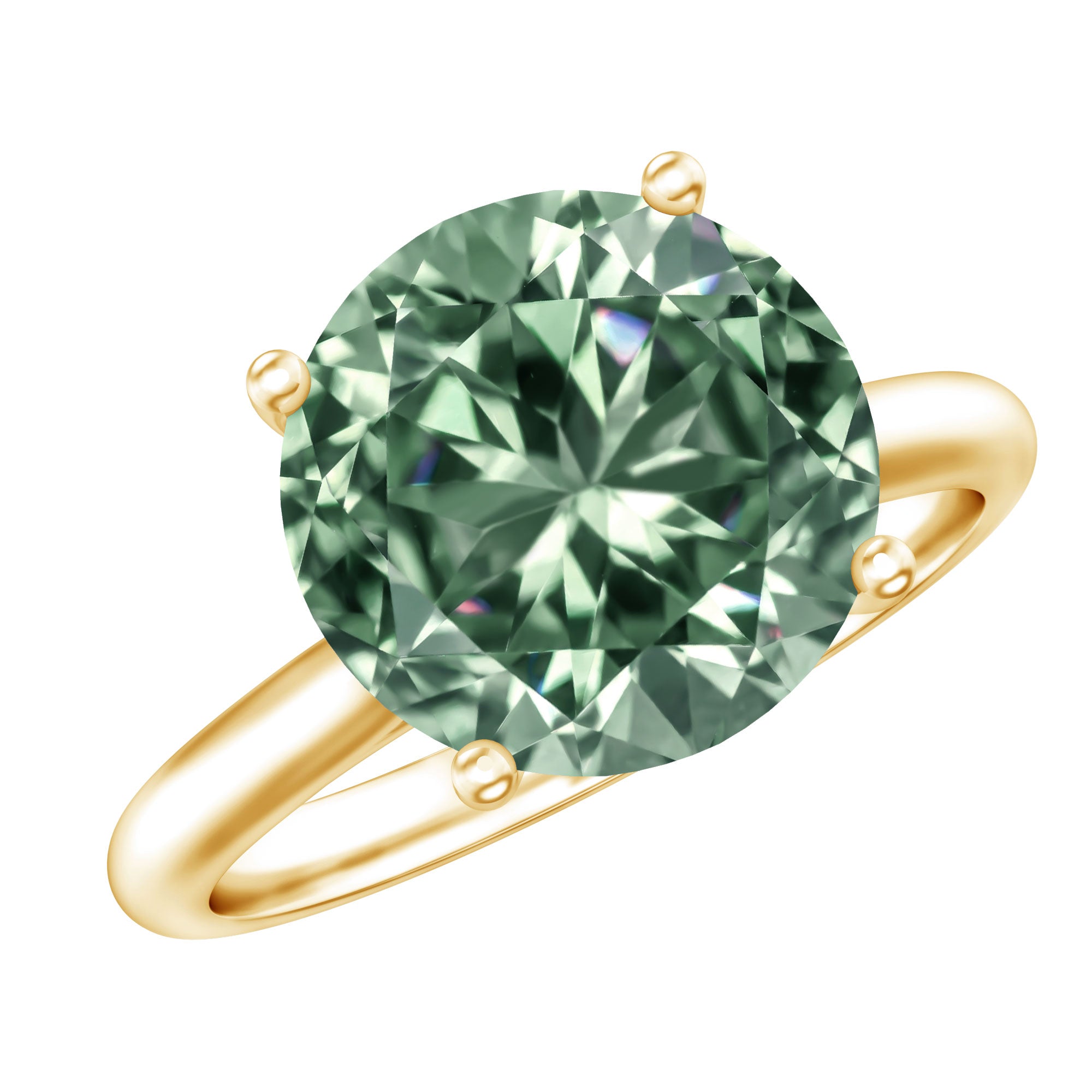 IGI Certified Huge Lab Grown Green Diamond Solitaire Engagement Ring 5 Carat Vivid Green - VS1 - Rosec Jewels